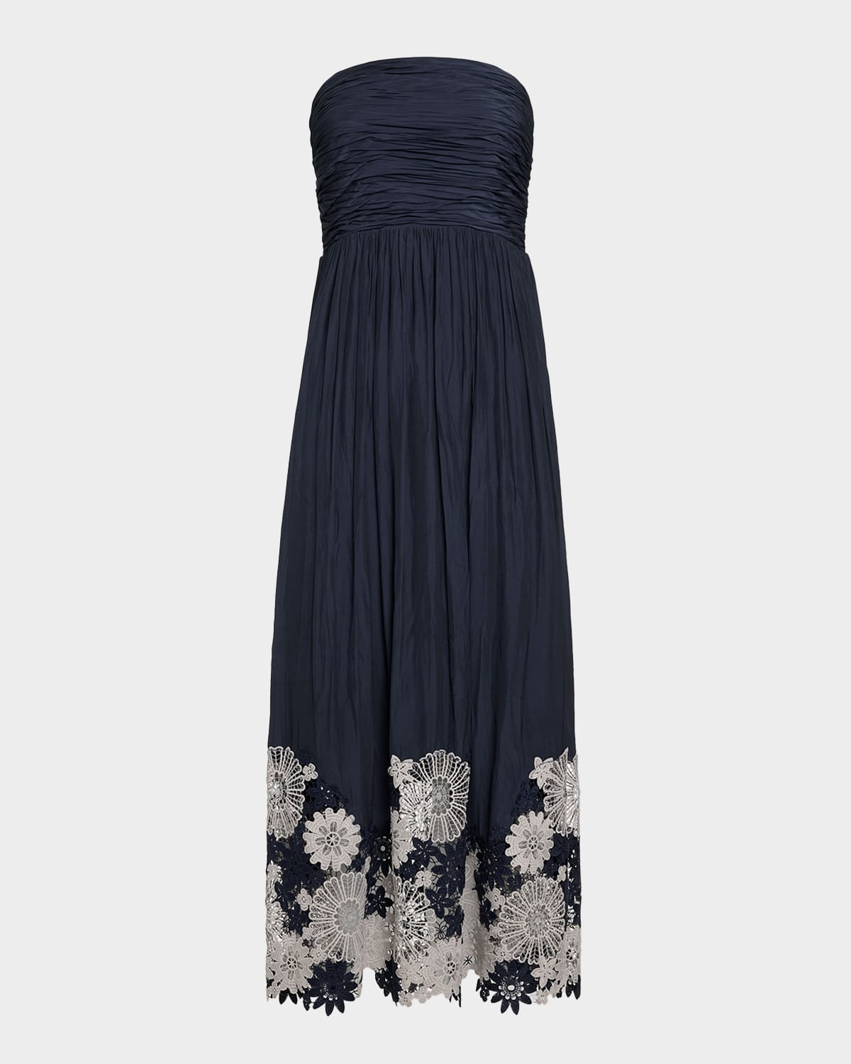 Ramy Brook Milani Embroidered Strapless Maxi Dress