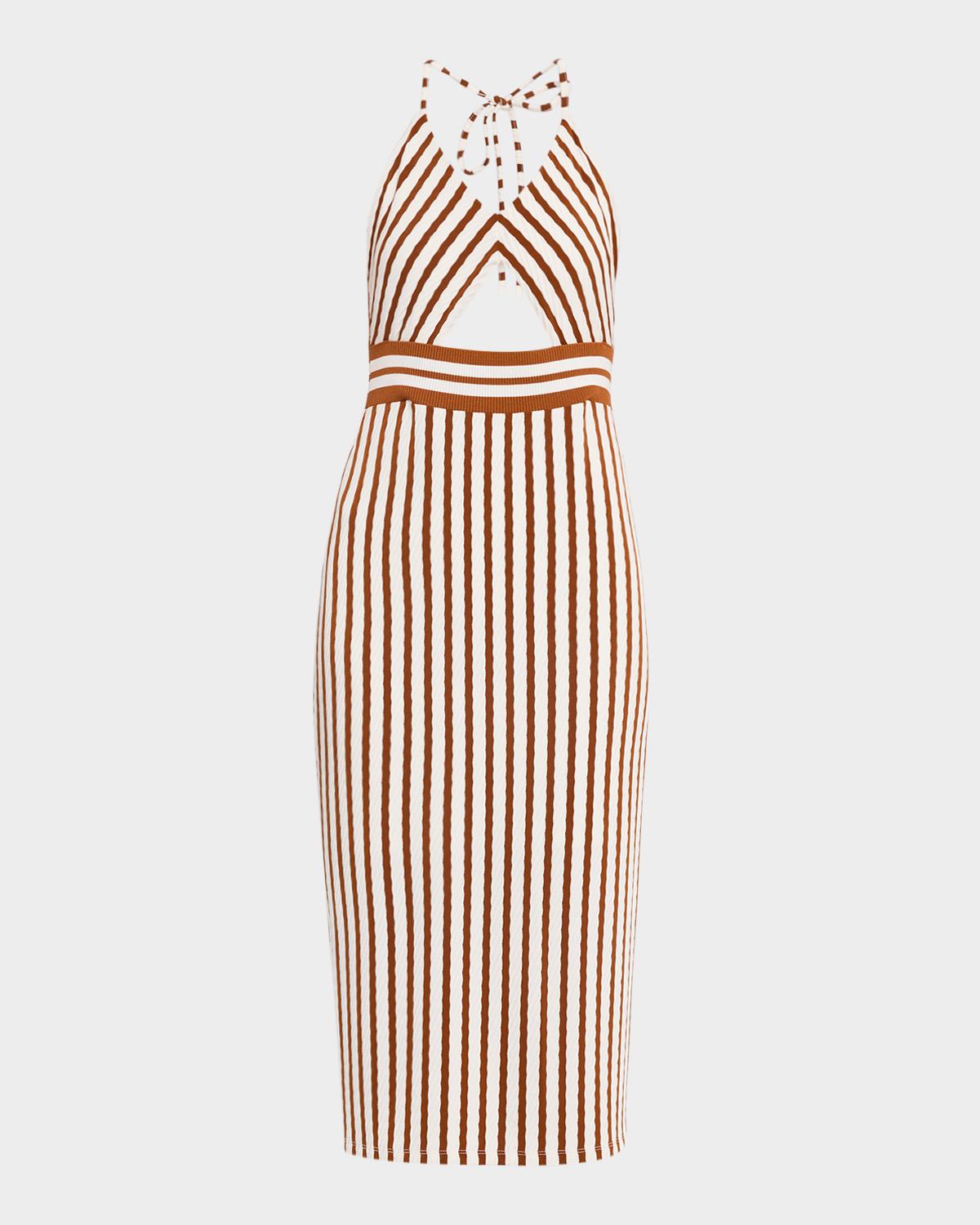 Ramy Brook Stevie Textured Stripe Midi Dress