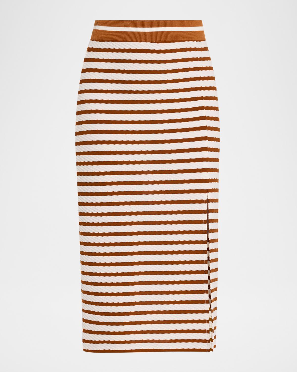 Ramy Brook Venus Textured Stripe Midi Skirt