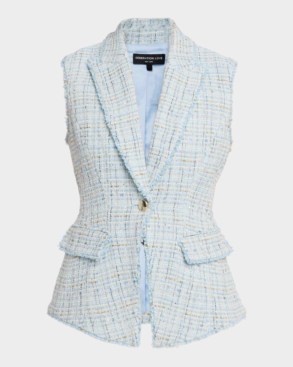 Generation Love Rialto Tweed Sleeveless Blazer