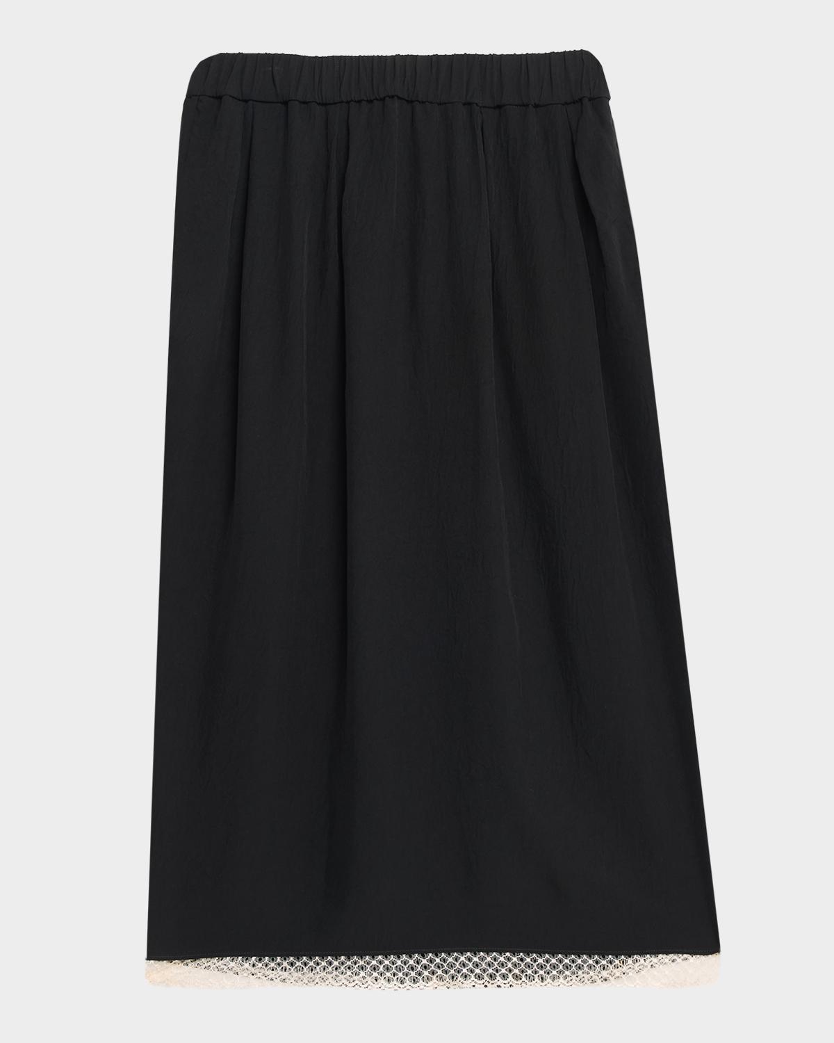 MARIA MCMANUS Lace-Trim Midi Tulip Skirt