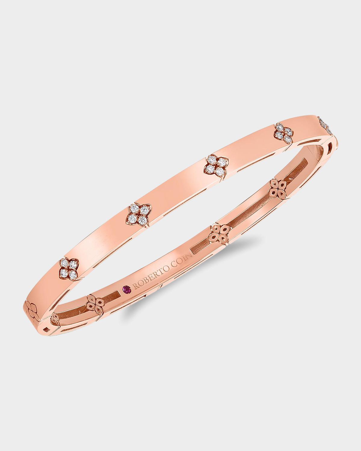 Love In Verona 18K Rose Gold & 0.15 TCW Diamond Bangle Bracelet