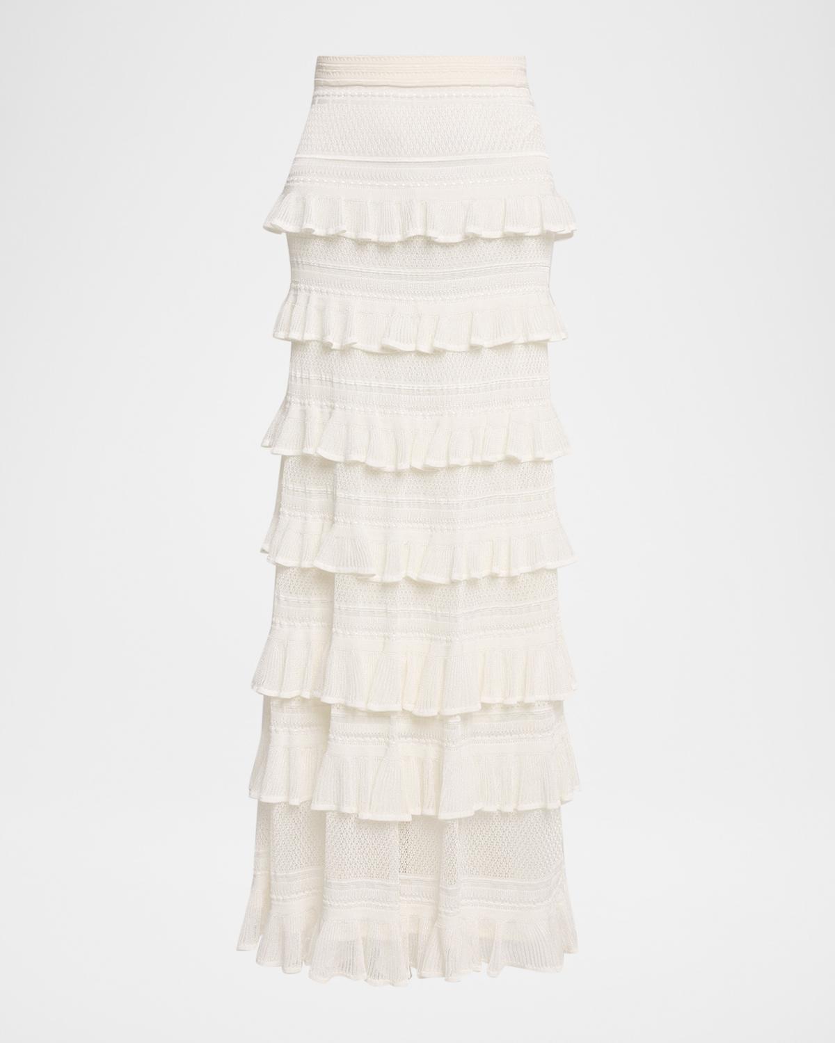 Zimmermann Luna Lace Ruffled Maxi Skirt