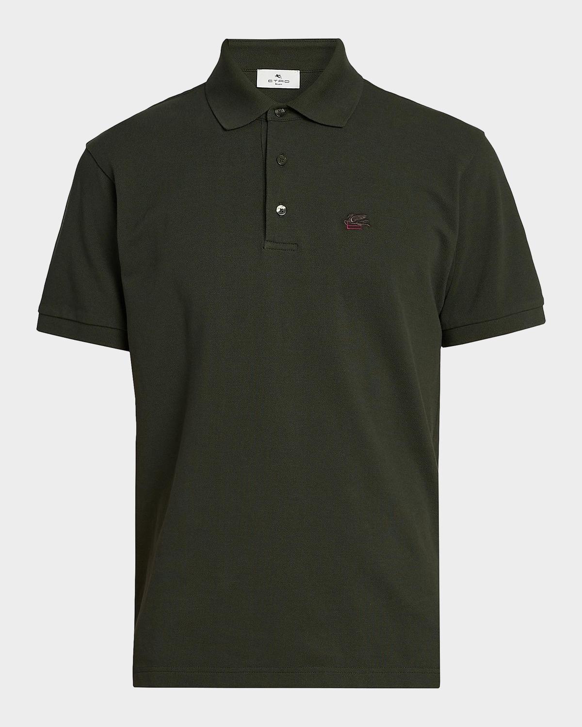 Etro Men's Cotton Embroidered-Pegasus Polo Shirt