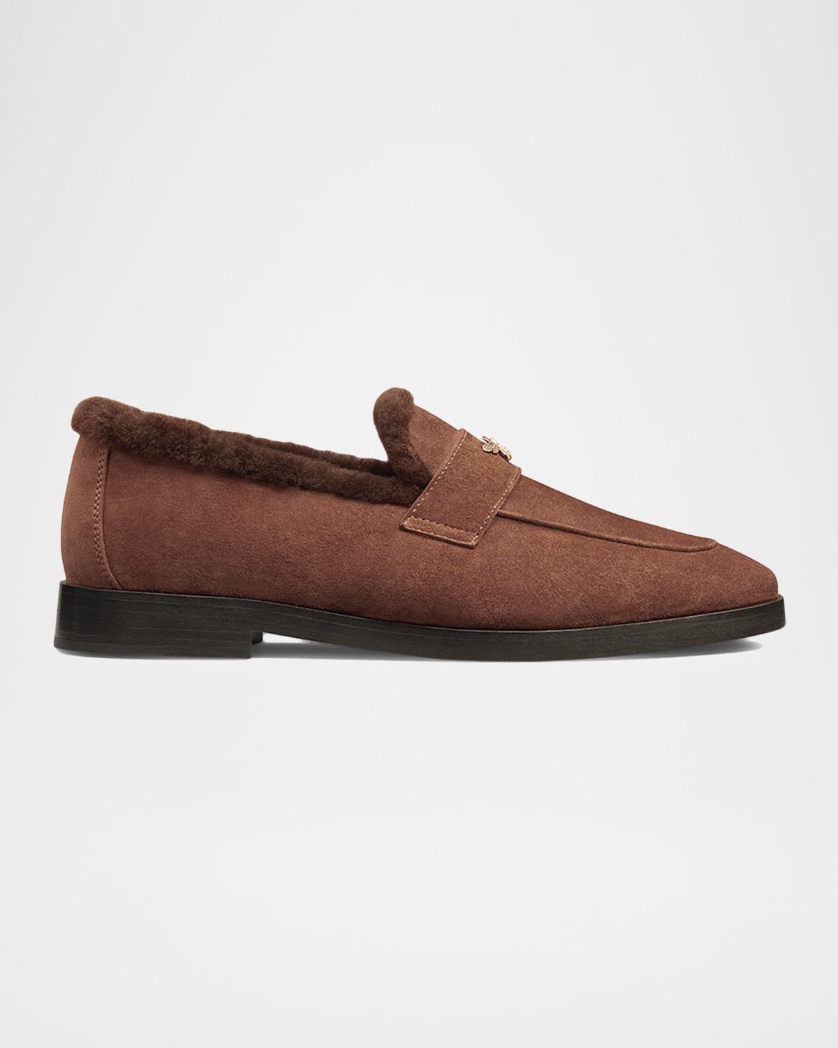 Bougeotte Suede and Shearling Loafers