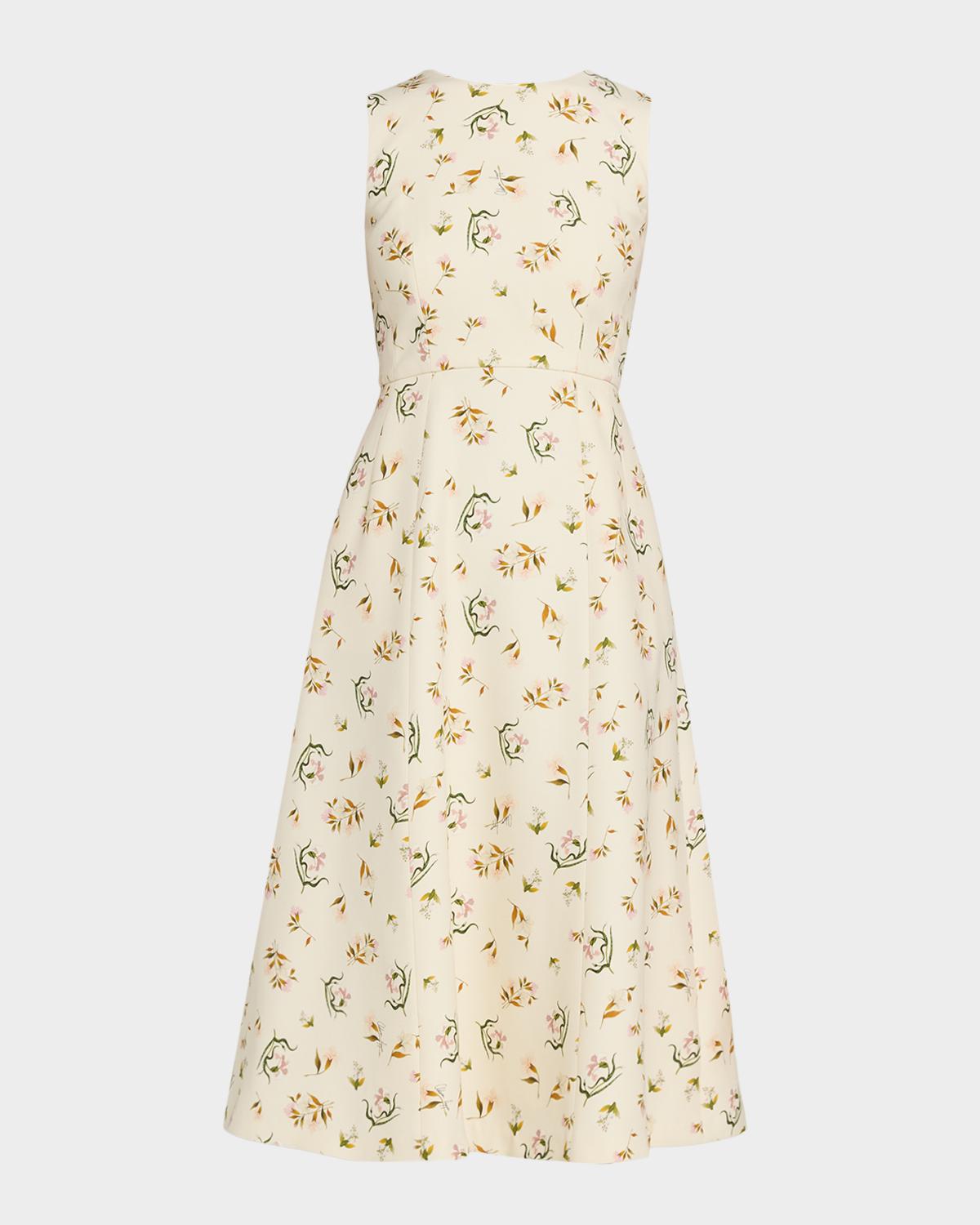 Adam Lippes Eloise Floral-Print Sleeveless Midi Dress