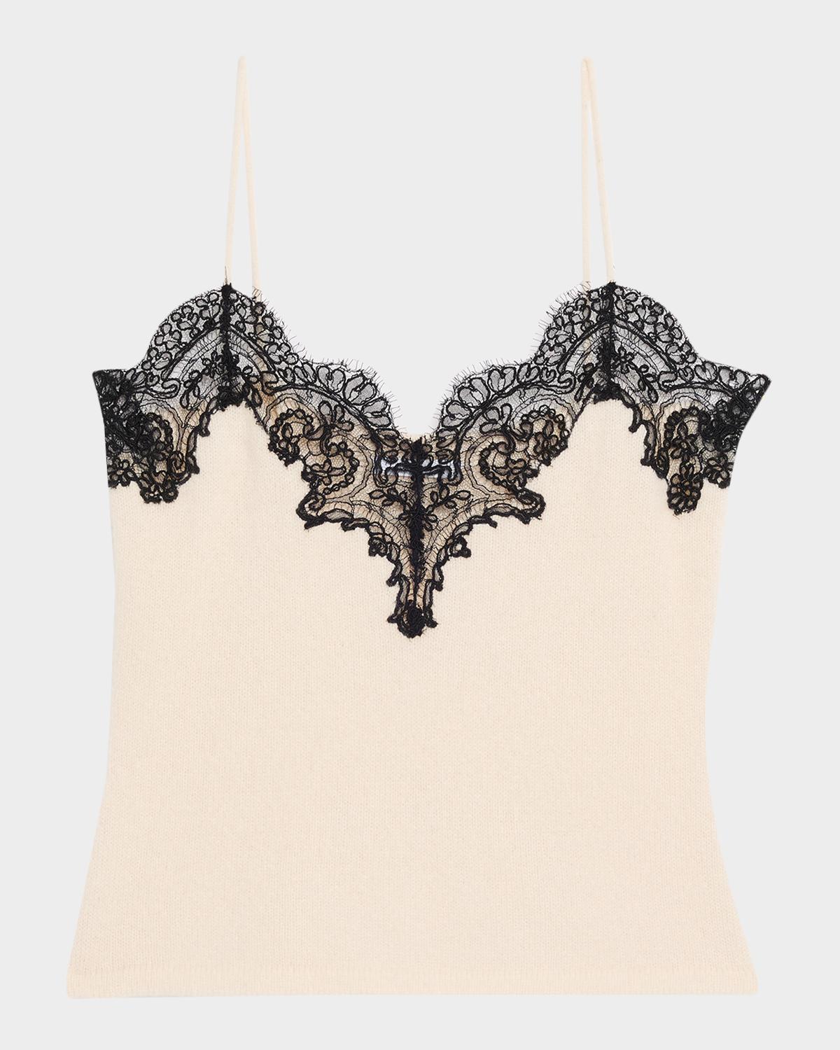 Adam Lippes Beatrix Lace-Trim Cashmere-Knit Cami