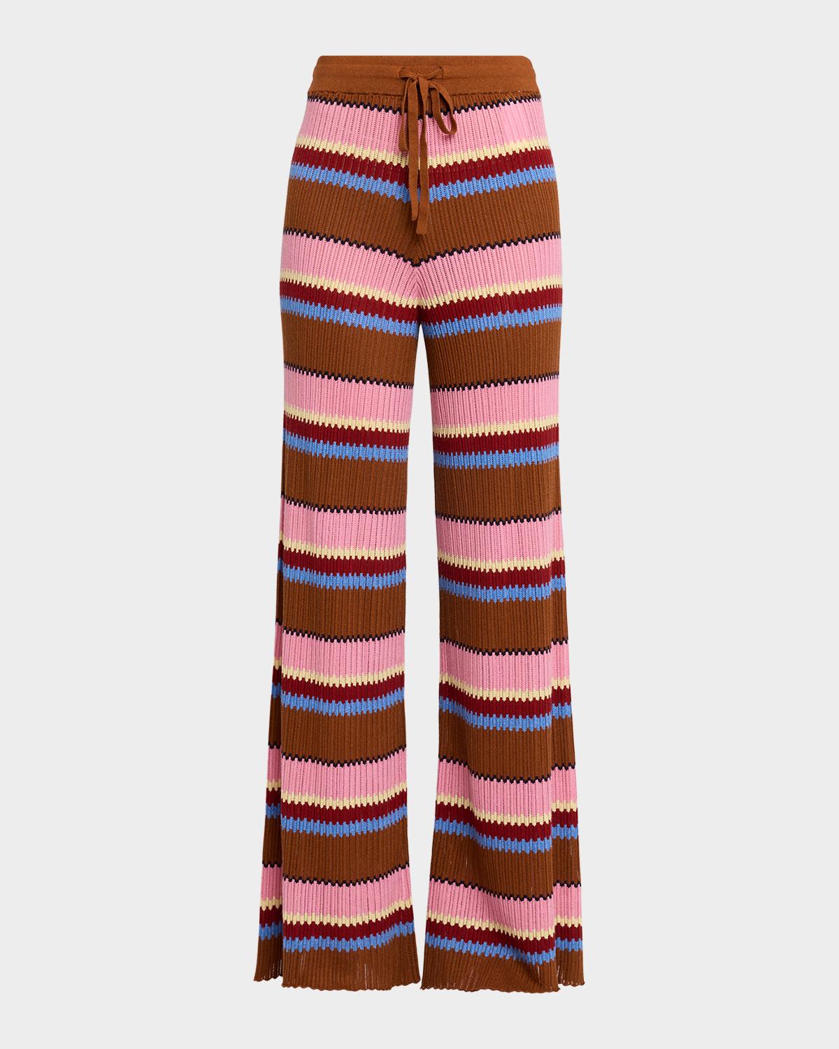 Guest in Residence Palazzo Rib Striped Pants