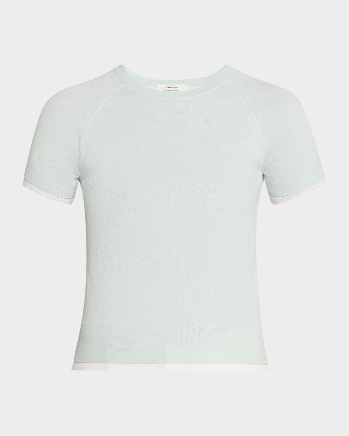 Vince Short-Sleeve Double-Layer Tee