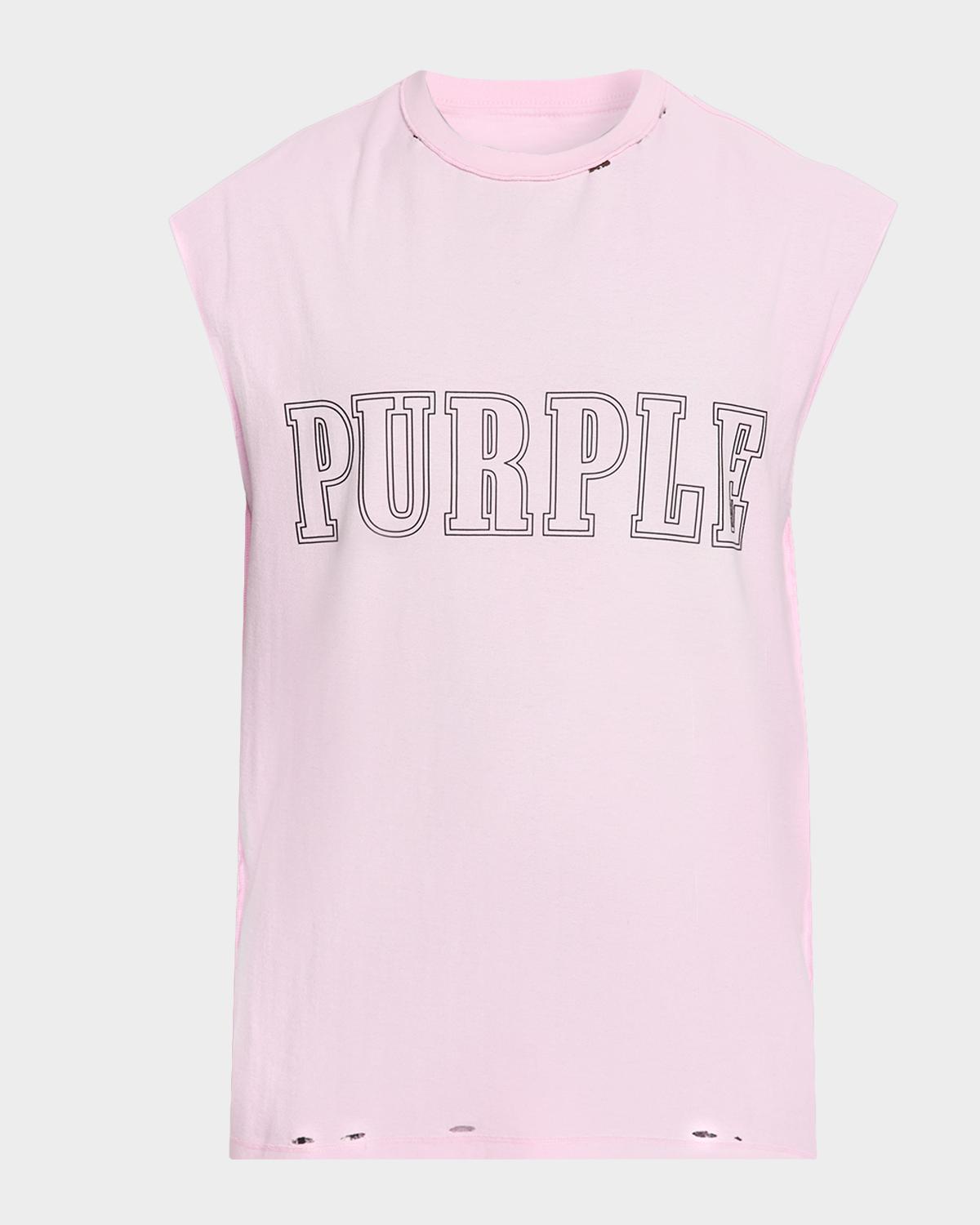 PURPLE Men's Slab Wordmark Distressed Tank Top