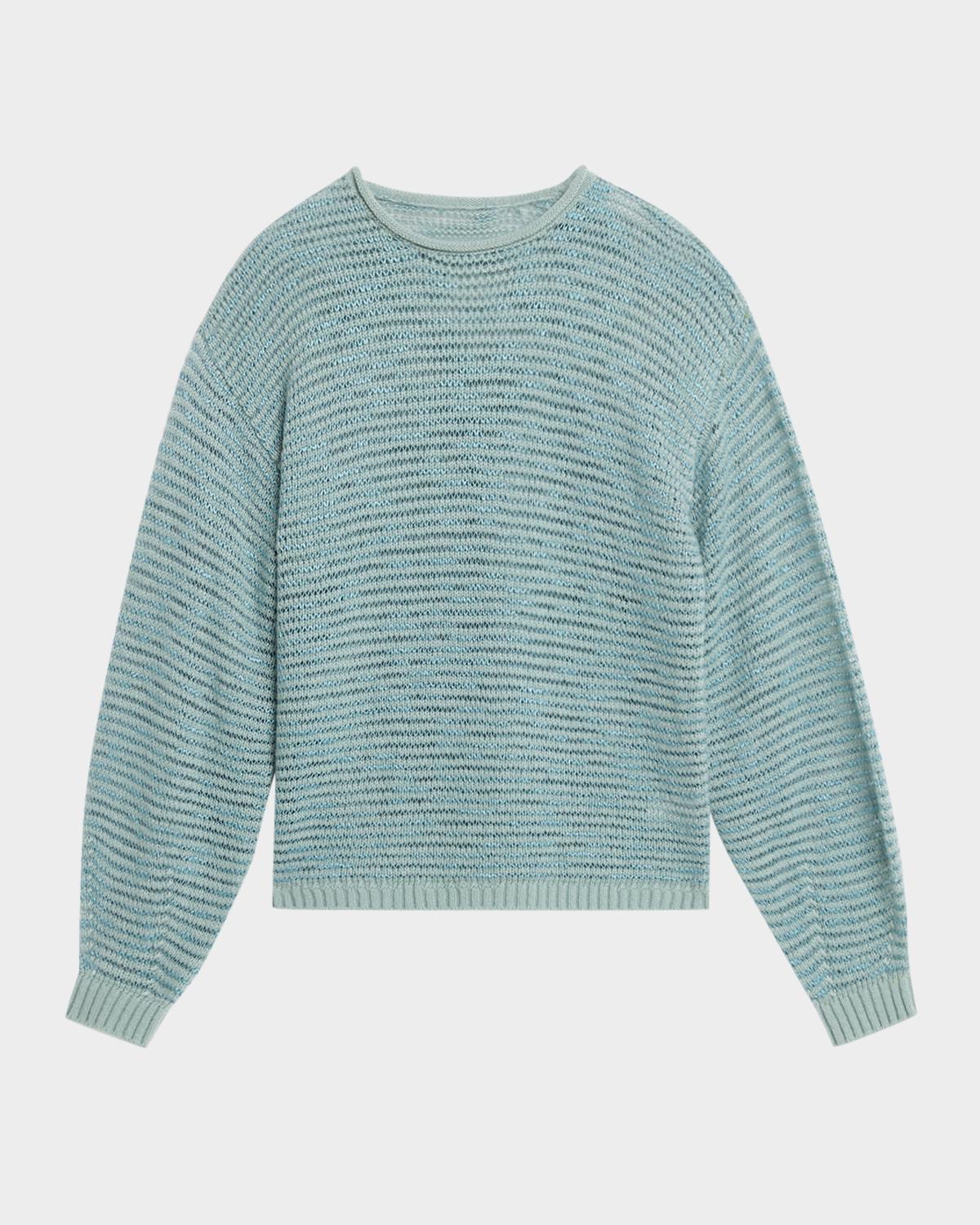 Guest in Residence Open Stripe Crewneck Sweater