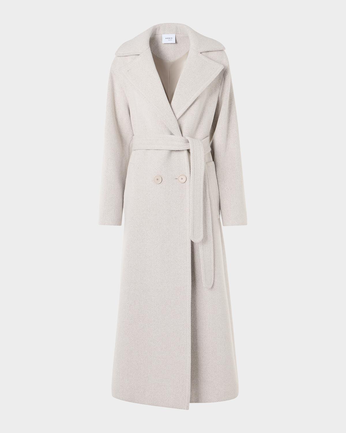 Akris punto Herringbone Wool Coat