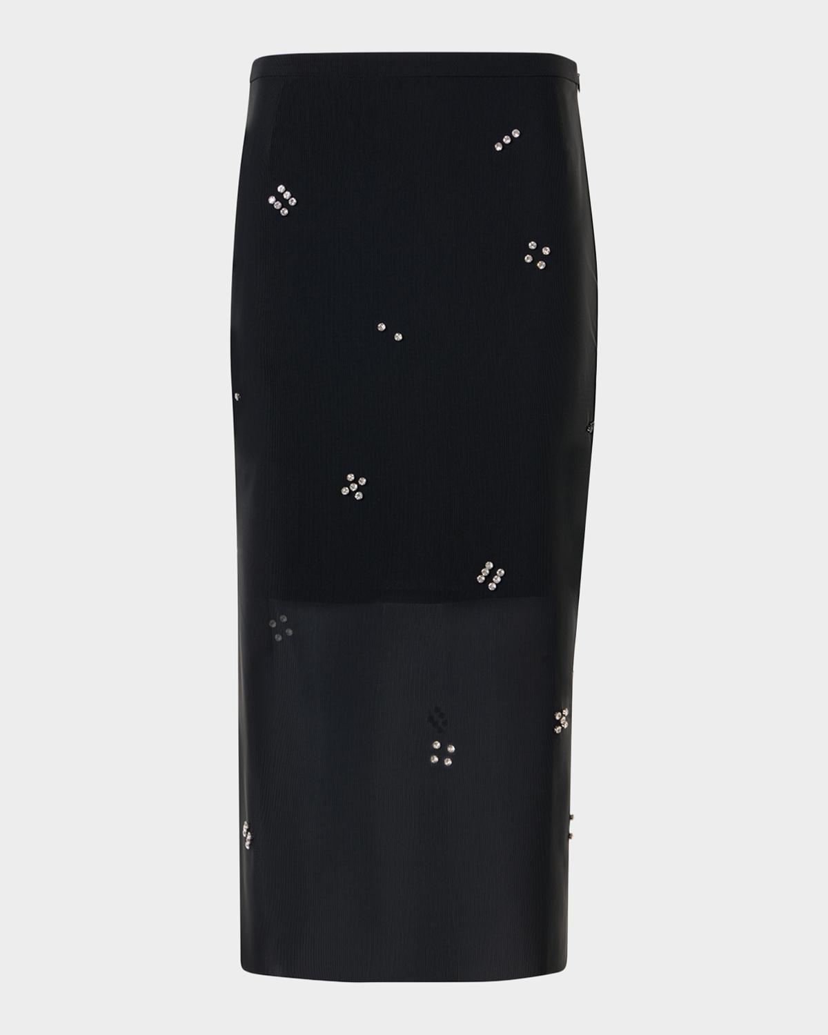Akris punto Diamond Dice Dot Pencil Midi Skirt