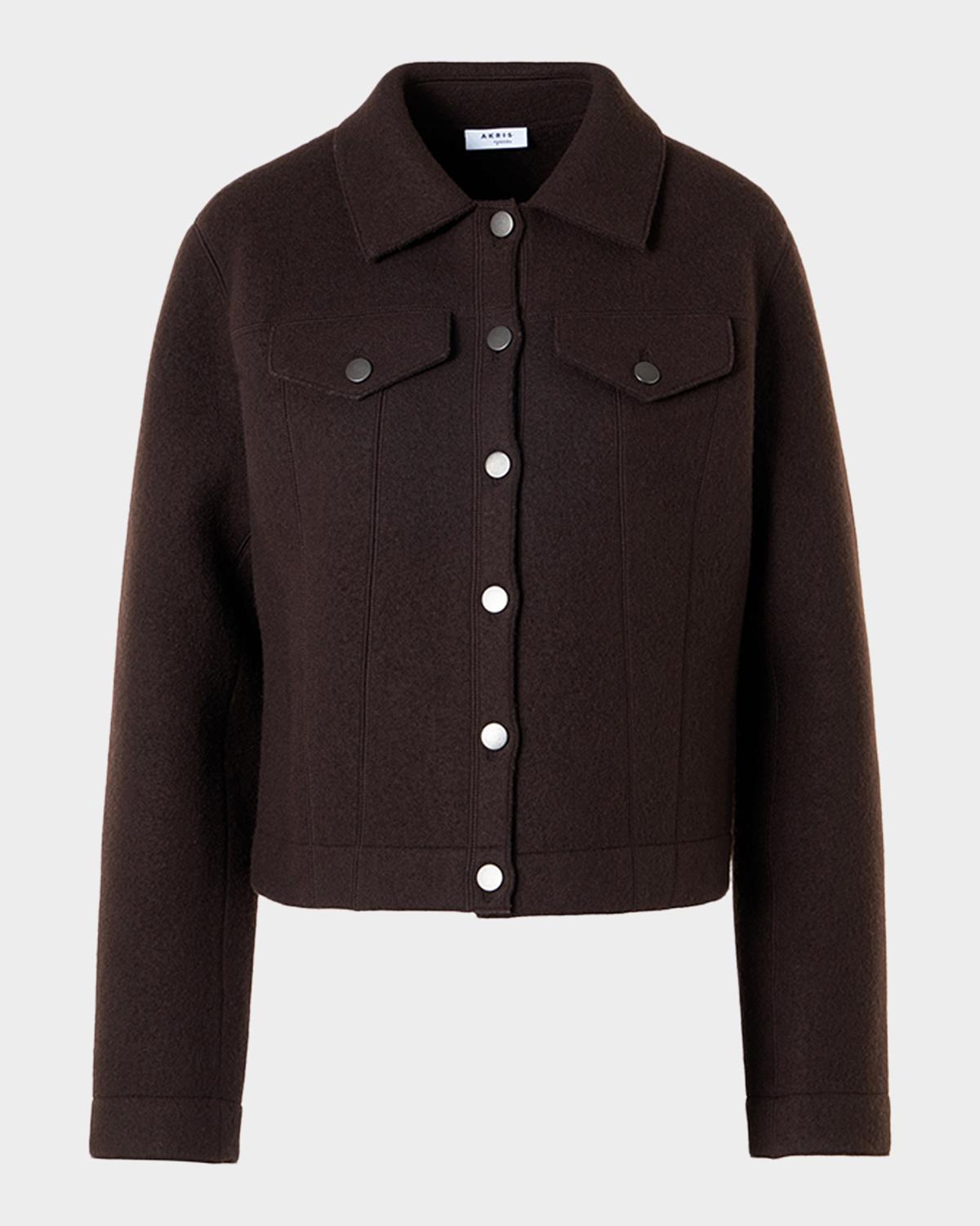 Akris punto Boiled Wool Single-Breasted Jacket