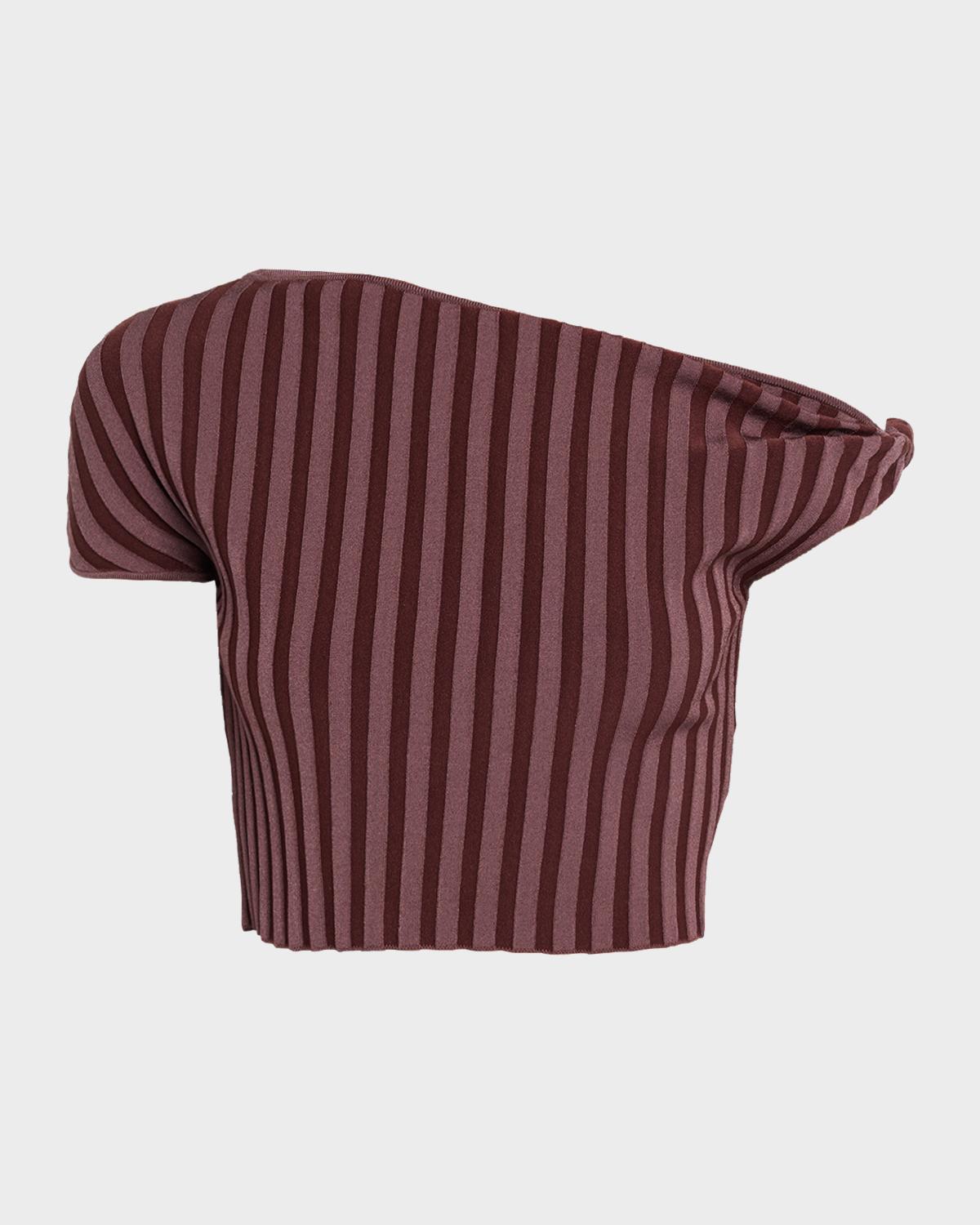 PH5 Riley Pleated Off-Shoulder Crop Top