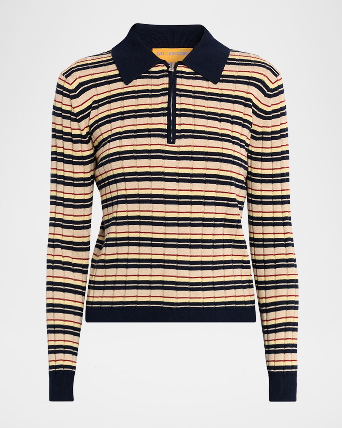 Guest in Residence Striped Track Polo