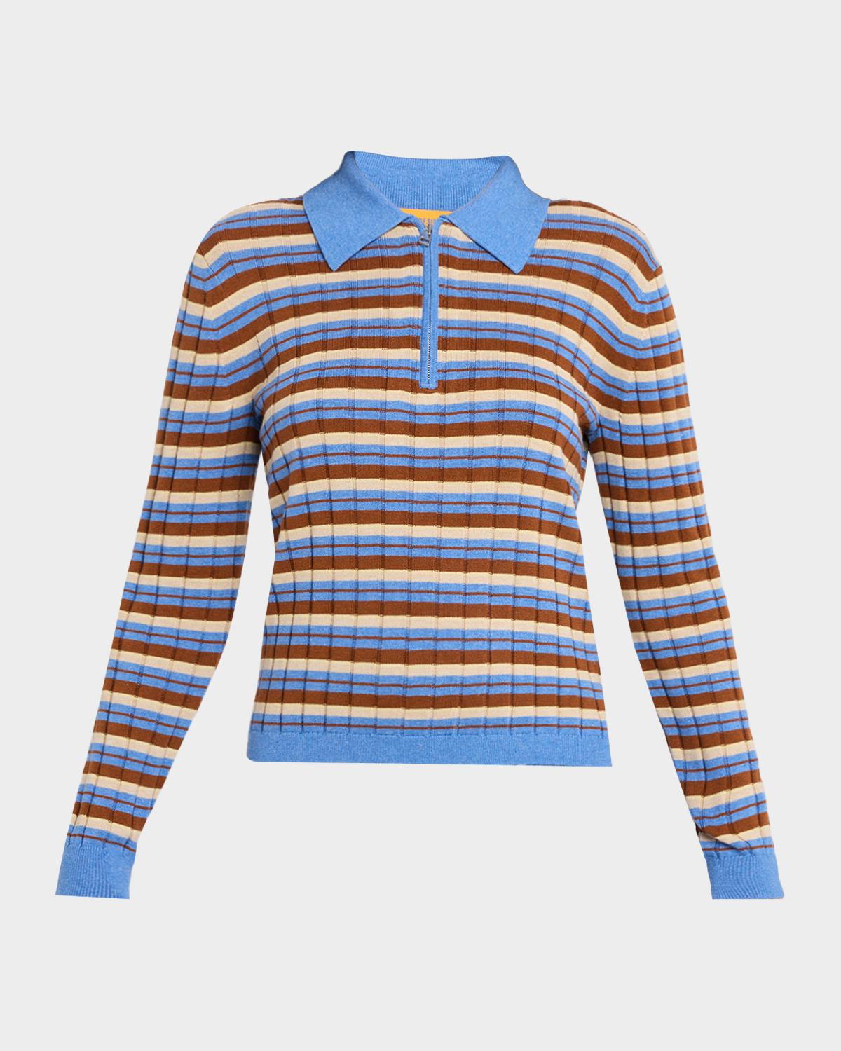Guest in Residence Striped Track Polo