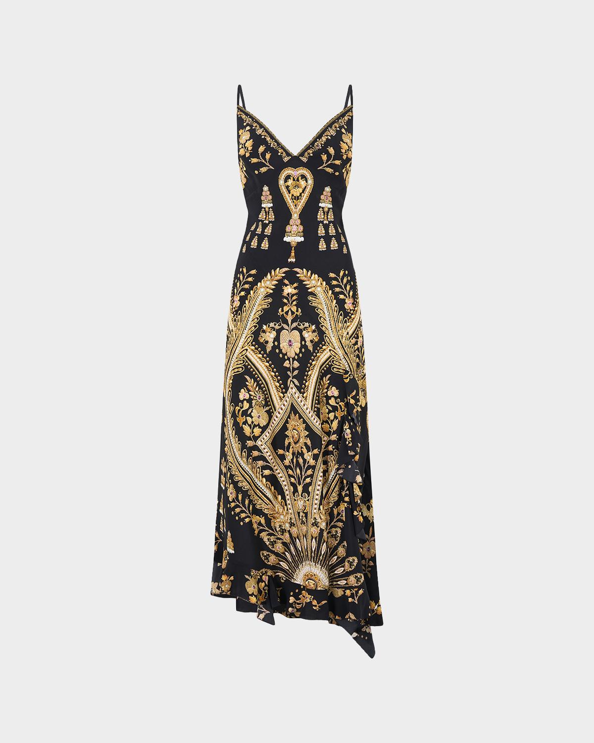 Camilla Taurus Rising Bias Slip Dress with Frill Hem