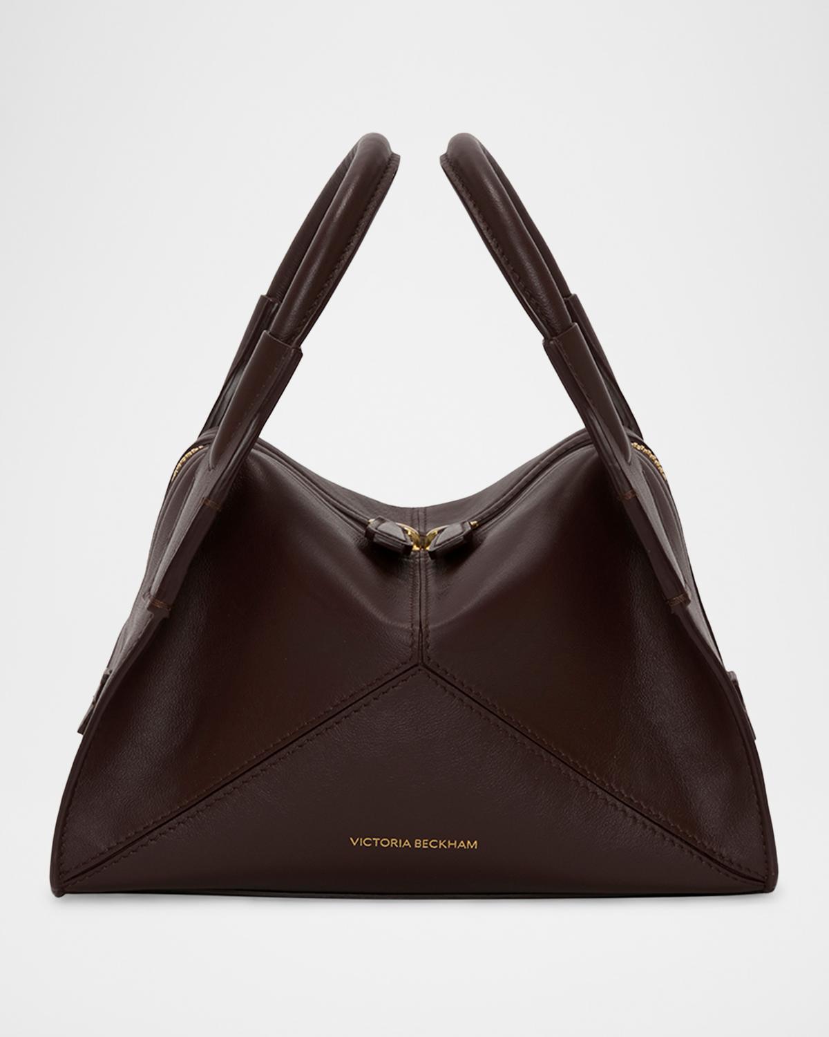Victoria Plie Mini Leather Top Handle Bag