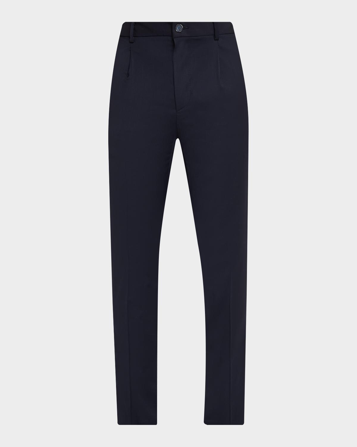 Bugatchi Men's Slim Hybrid-Waist Wool Pleated Pants
