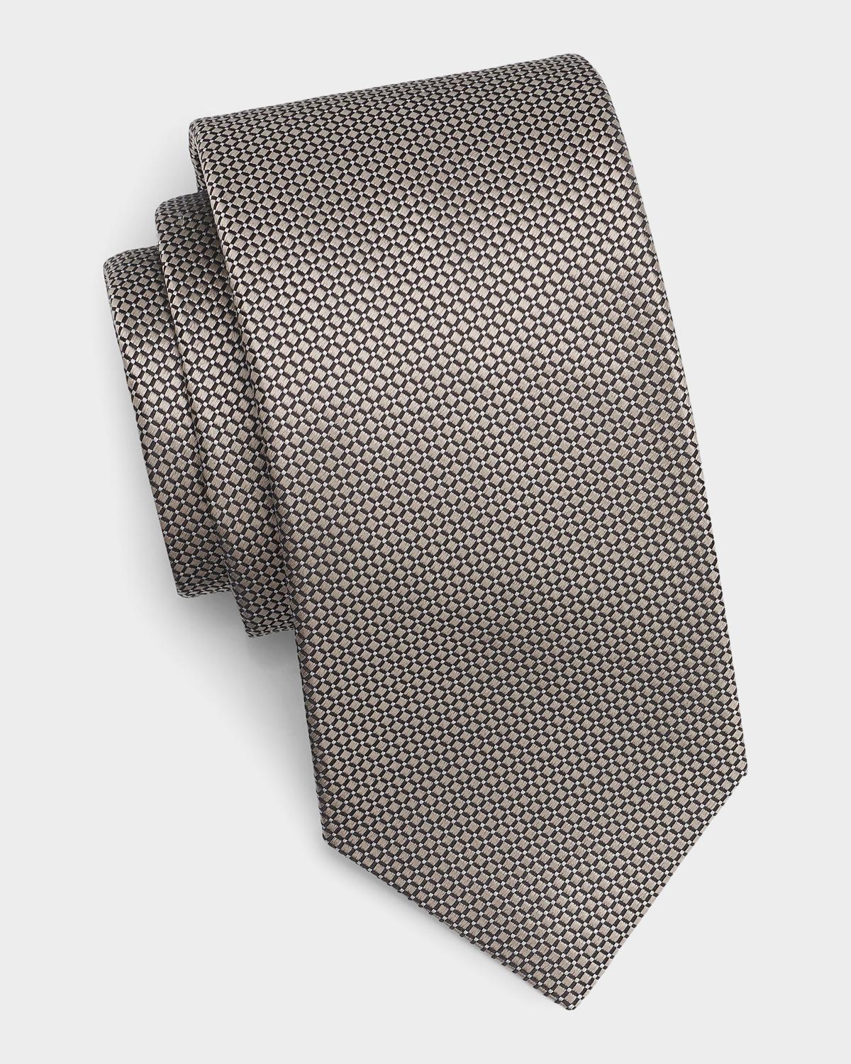 Isaia Men's Diamond-Print Silk Tie