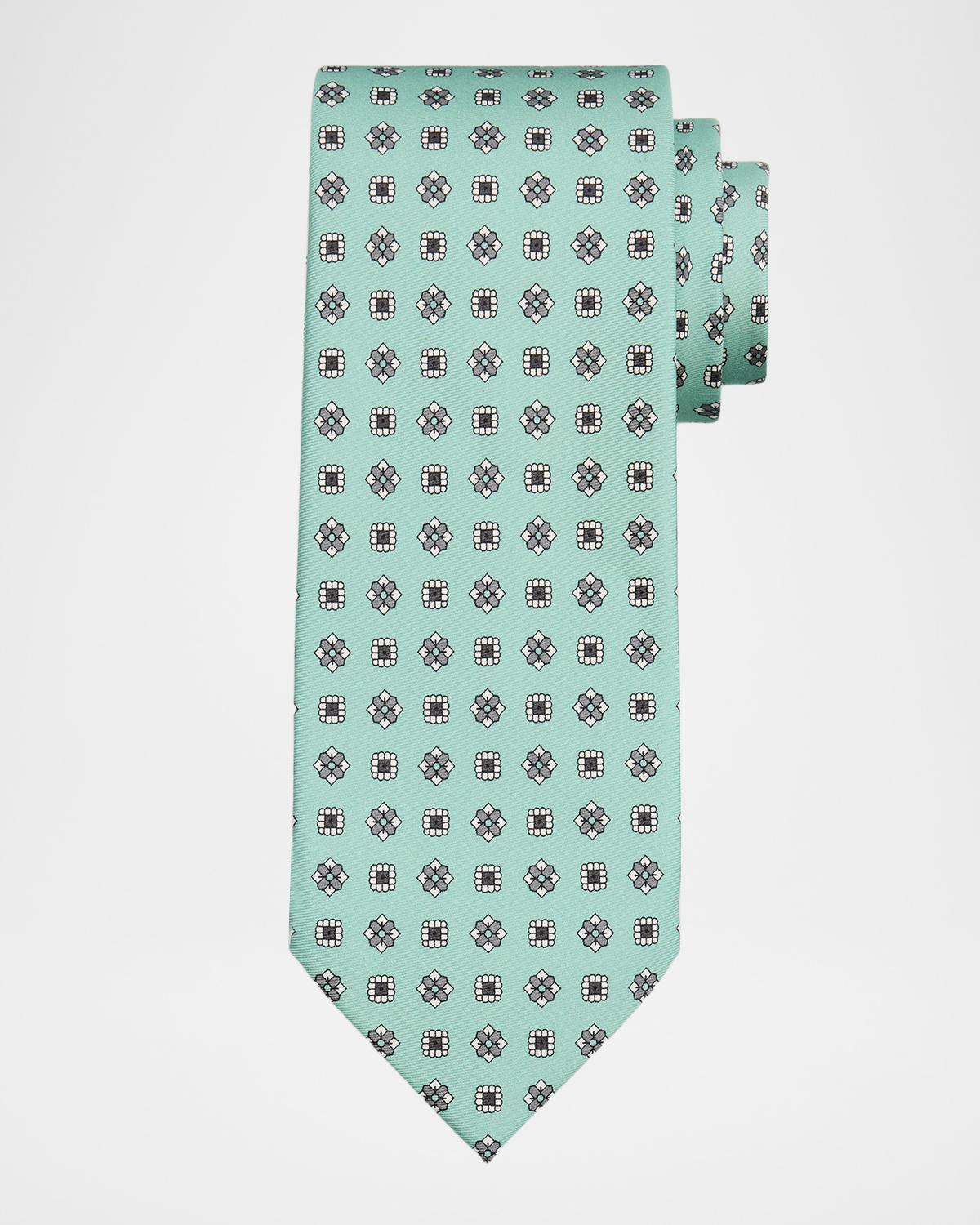 Isaia Men's Geometric Floral Silk Tie