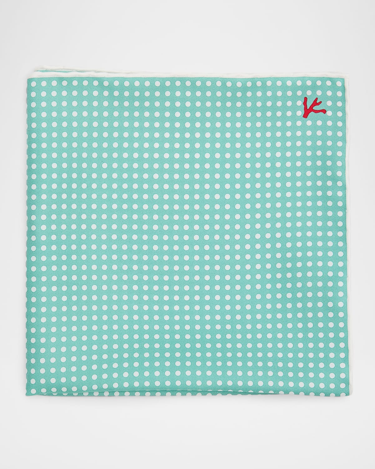 Isaia Men 's Polka Dot Silk Pocket Square