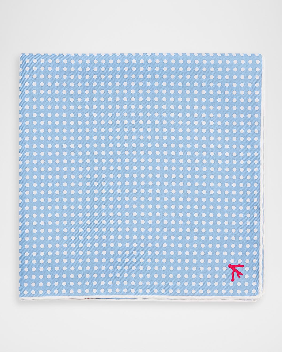 Isaia Men's Polka Dot Silk Pocket Square