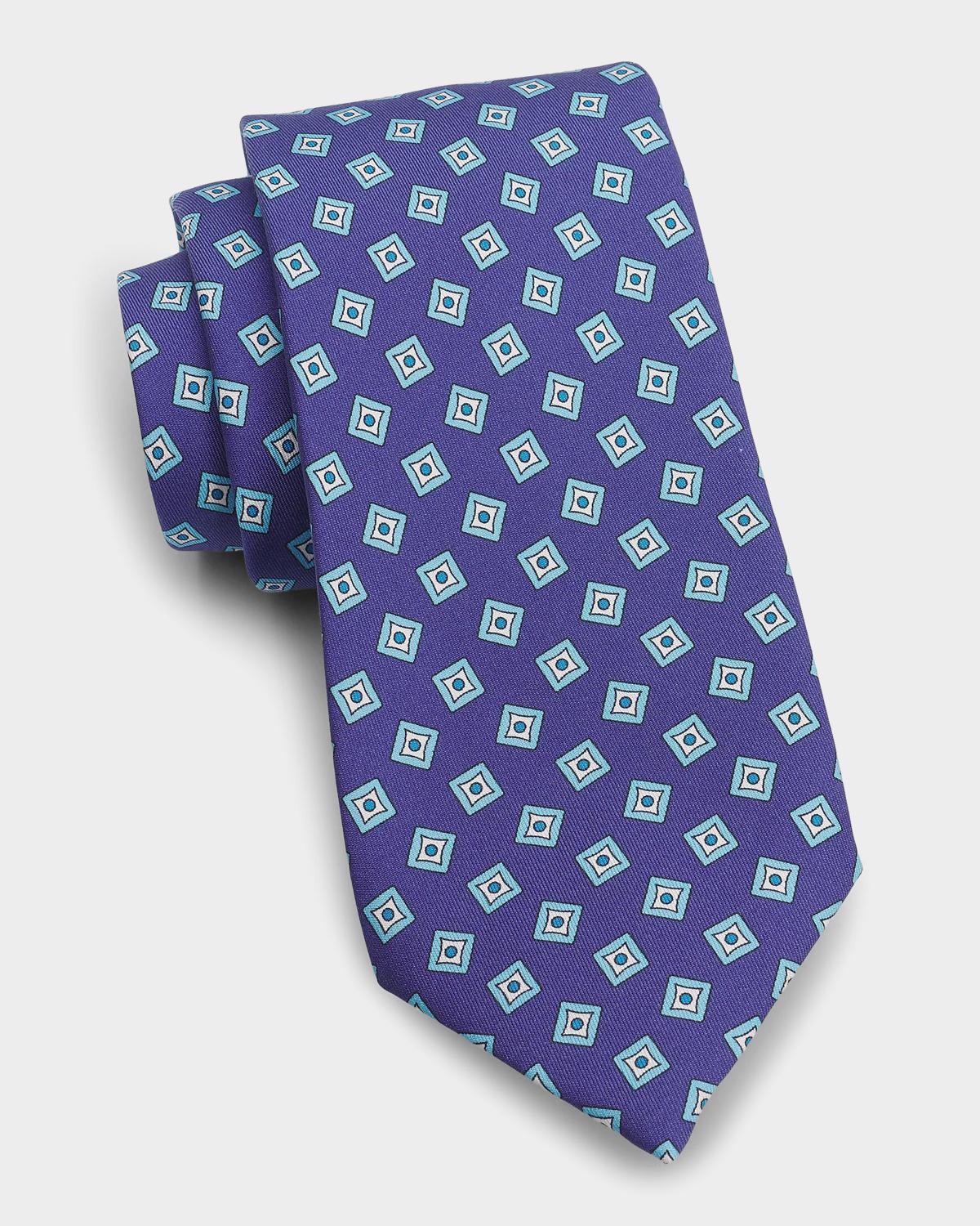 Isaia Men's Geometric Silk Tie