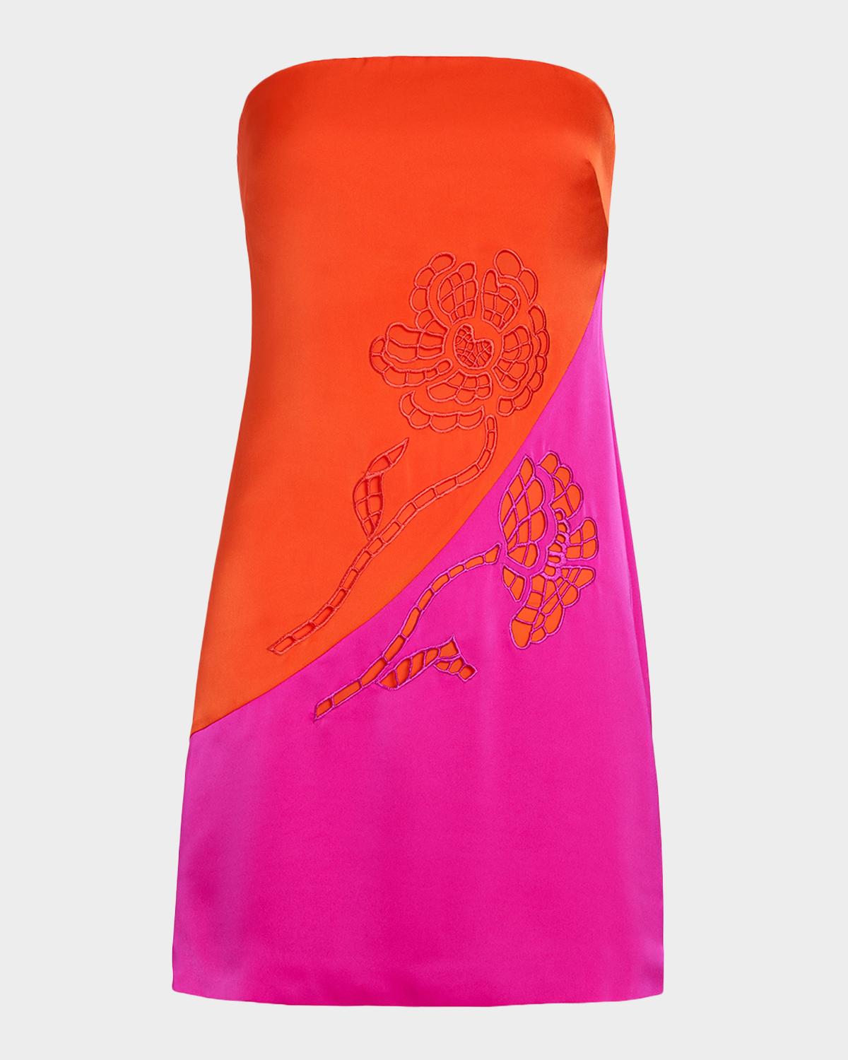Ramy Brook Gerrie Colorblock Strapless Mini Dress