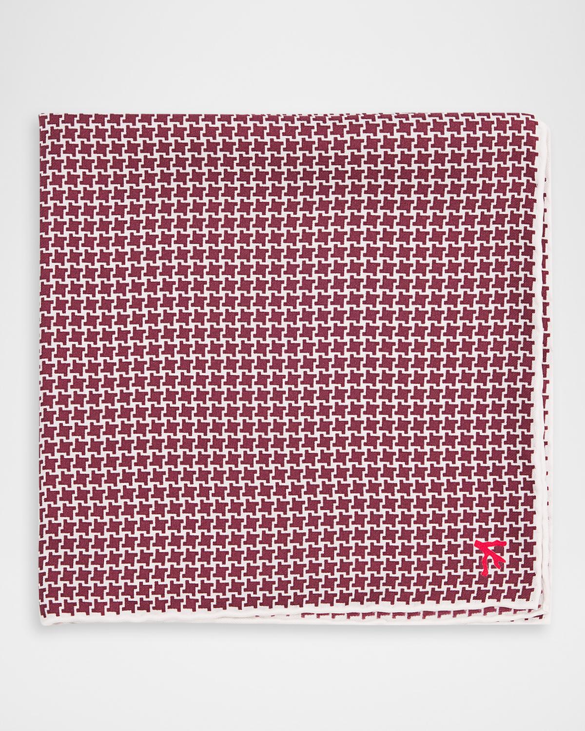 Isaia Men's Geometric Silk Pocket Square