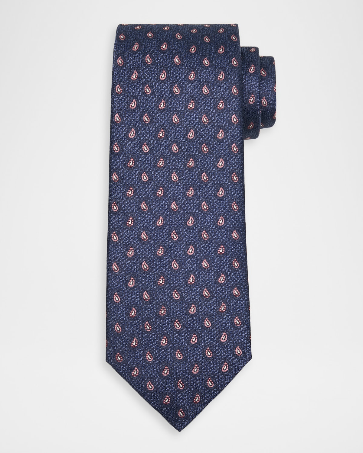 Isaia Men 's Paisley Silk Tie