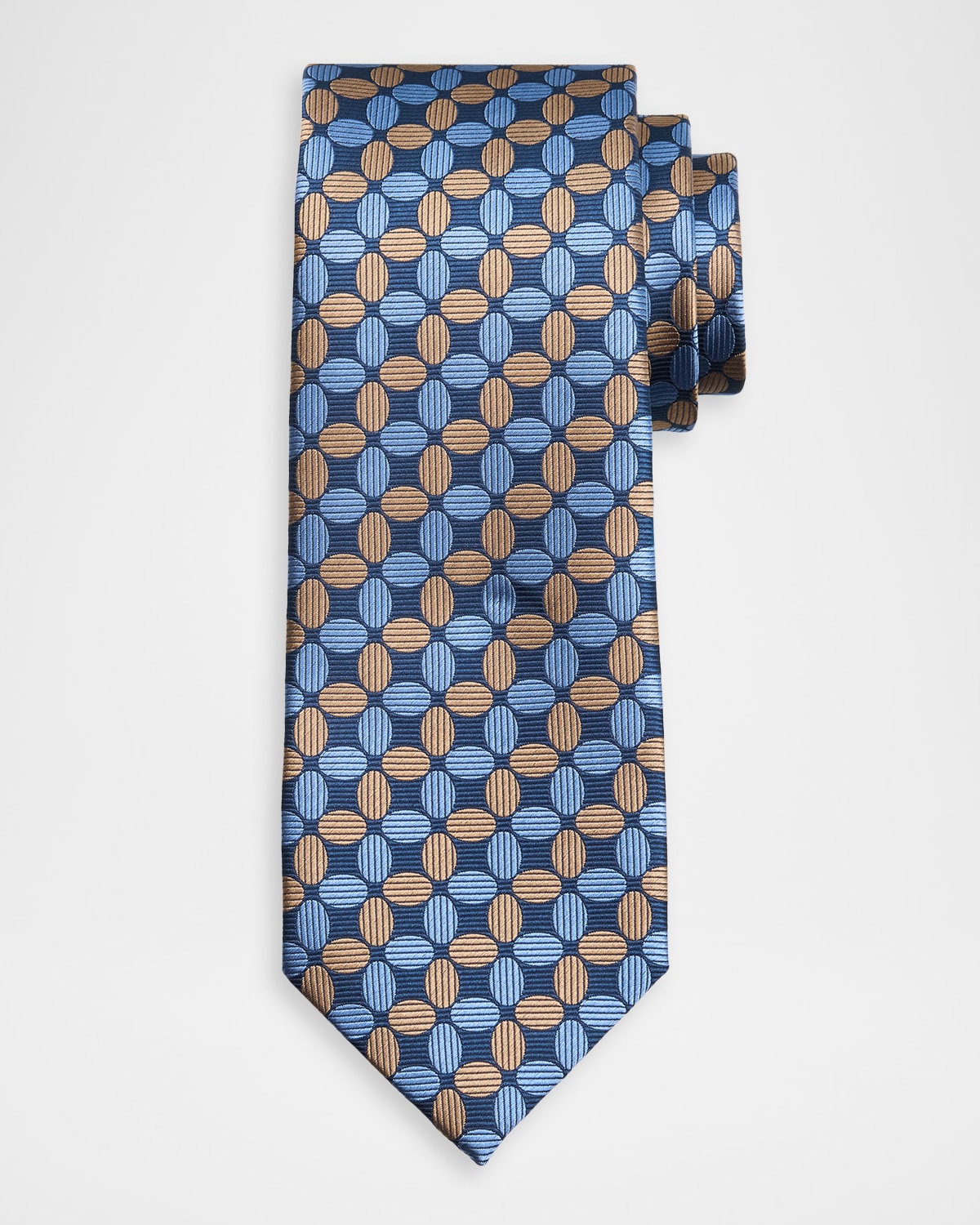 Isaia Men 's Geometric Silk Tie