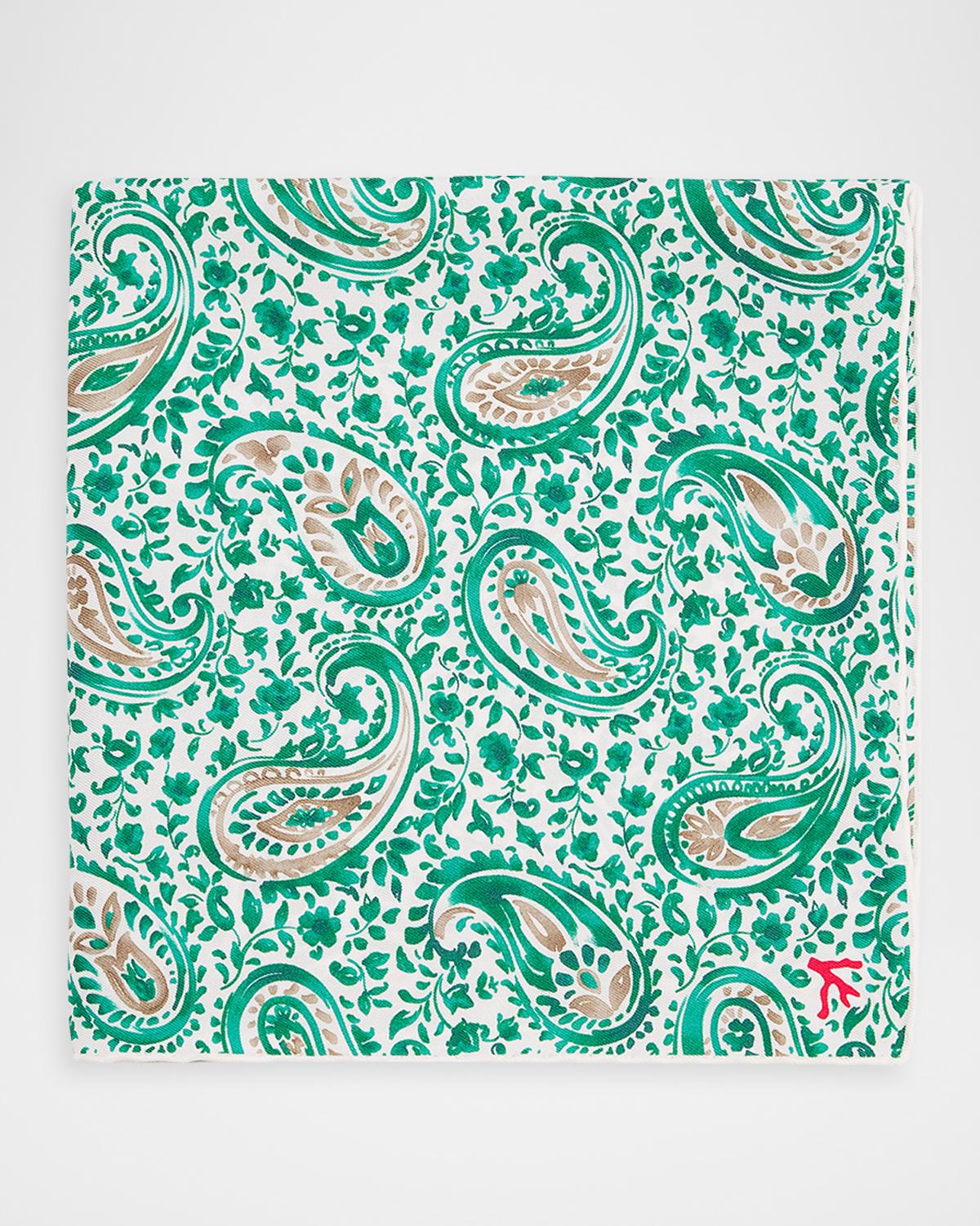 Isaia Men's Paisley Silk Pocket Square