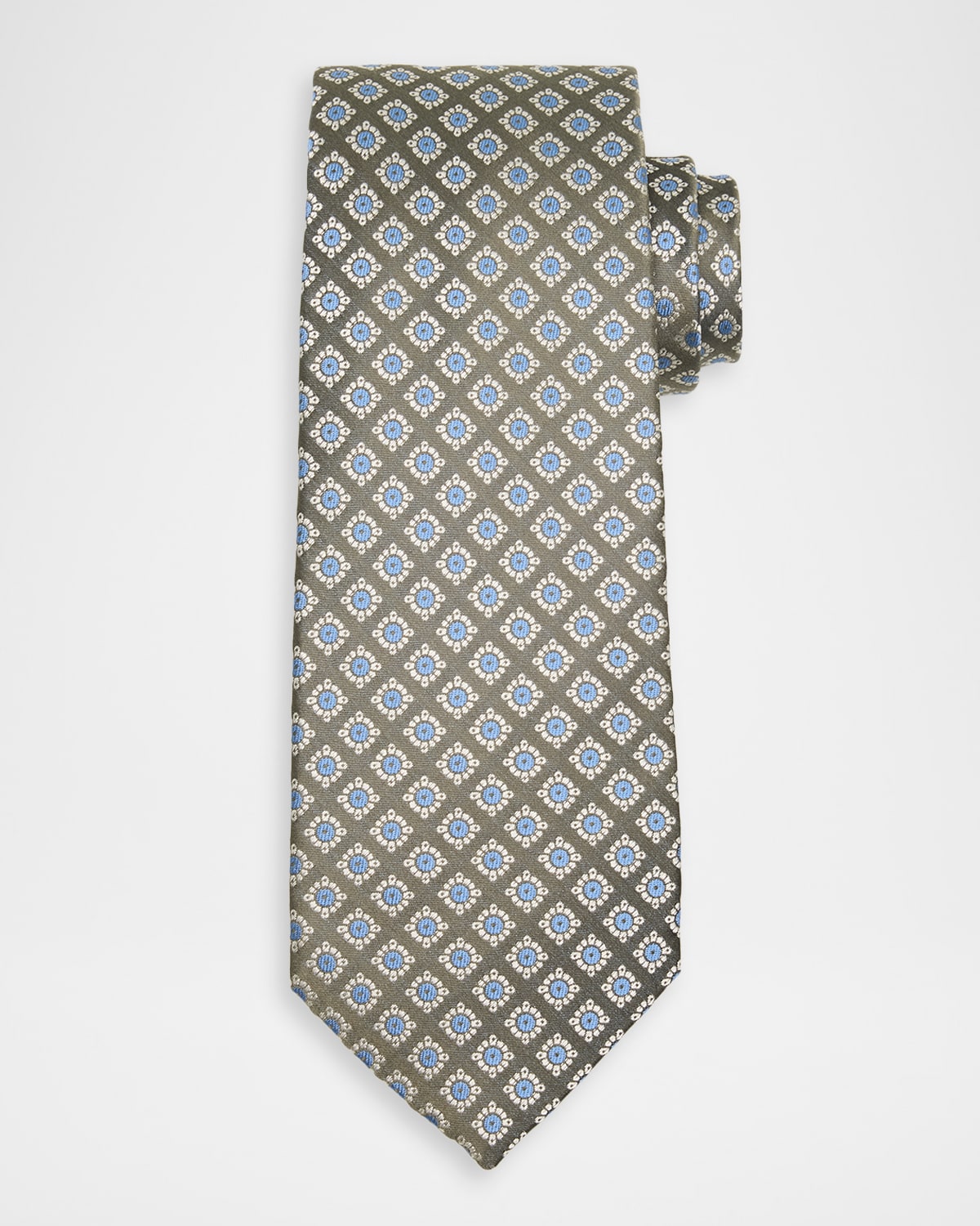 Isaia Men 's Medallion Silk Tie