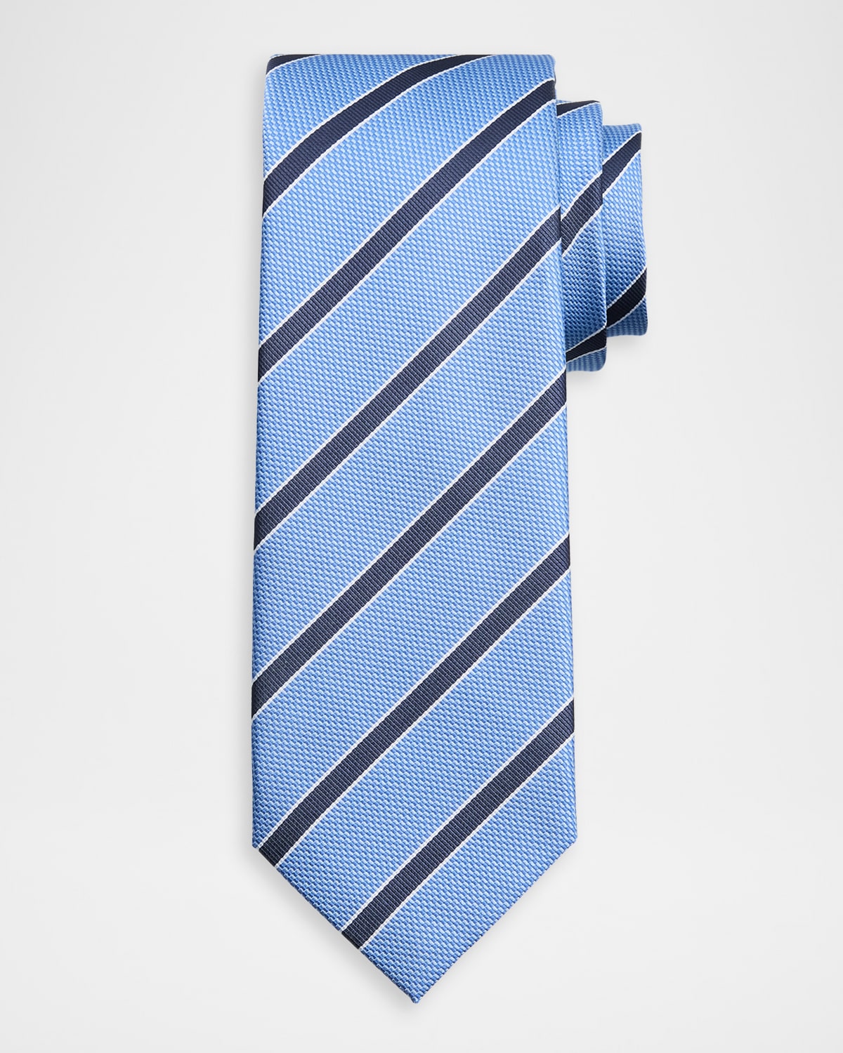 Isaia Men 's Diagonal Stripe Silk Tie