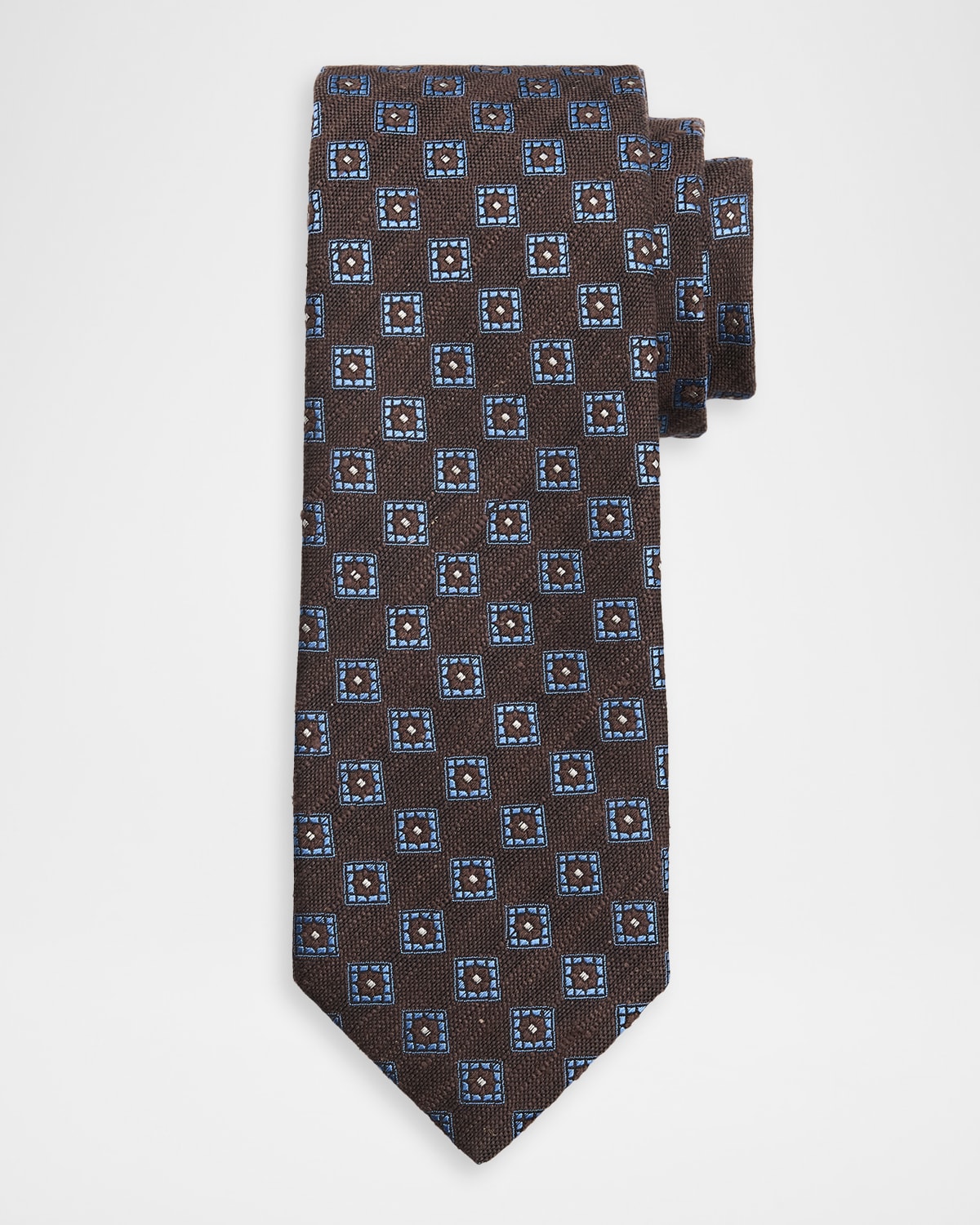 Isaia Men 's Geometric Silk Tie