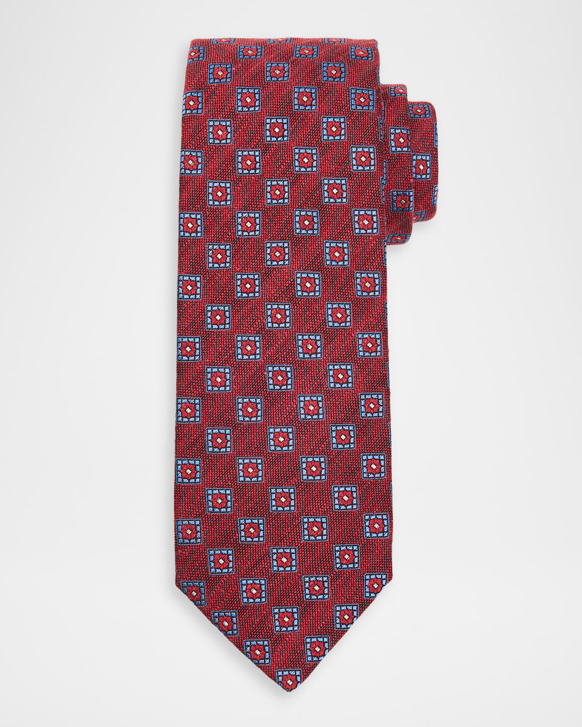 Isaia Men 's Geometric Silk Tie | Thumbnail 4 Isaia Men 's Geometric Silk Tie | Thumbnail 4