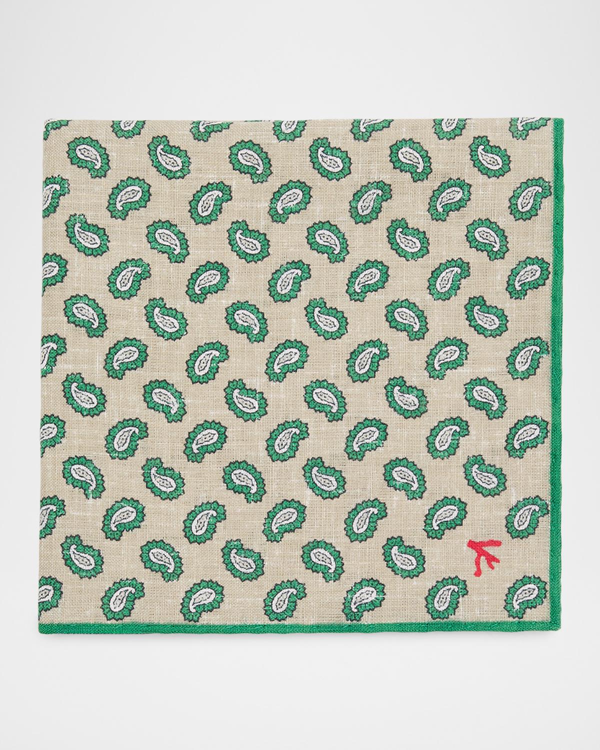 Isaia Men's Paisley Silk Pocket Square