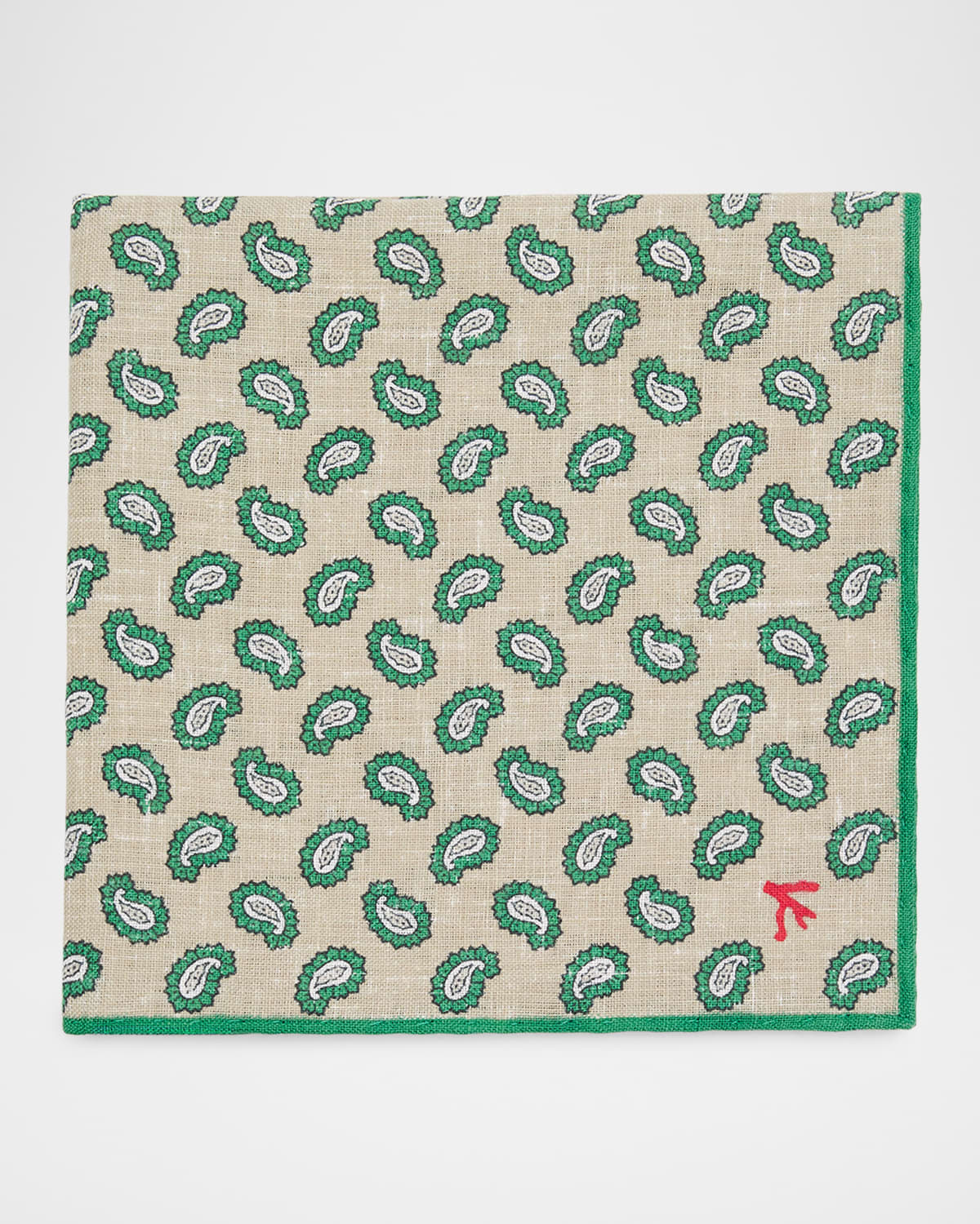 Isaia Men 's Paisley Silk Pocket Square | Thumbnail 4