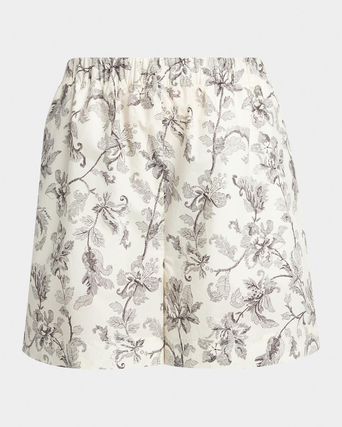 Golden Goose Journey Floral Cotton Voile Shorts