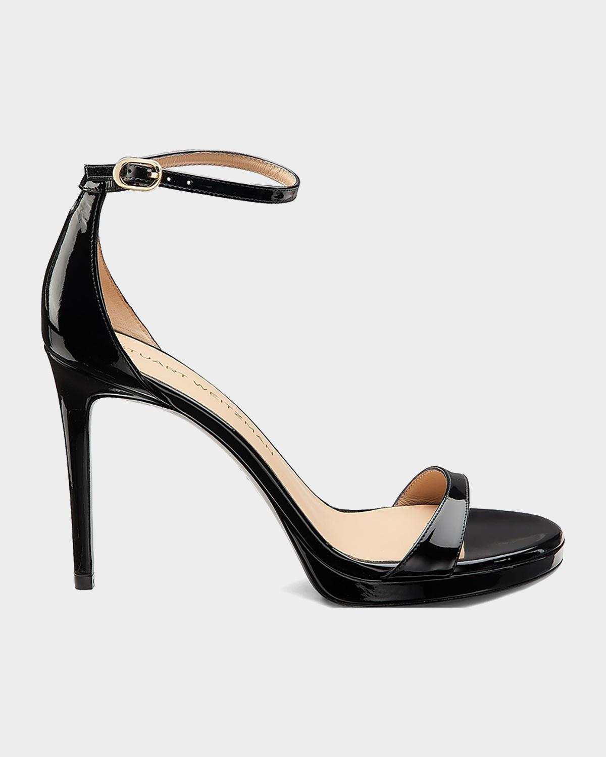 Stuart Weitzman 100mm Nudist Patent Leather Platform Sandals