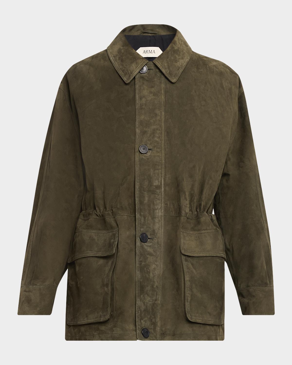 Arma Maeve Drawstring Lambskin Suede Jacket