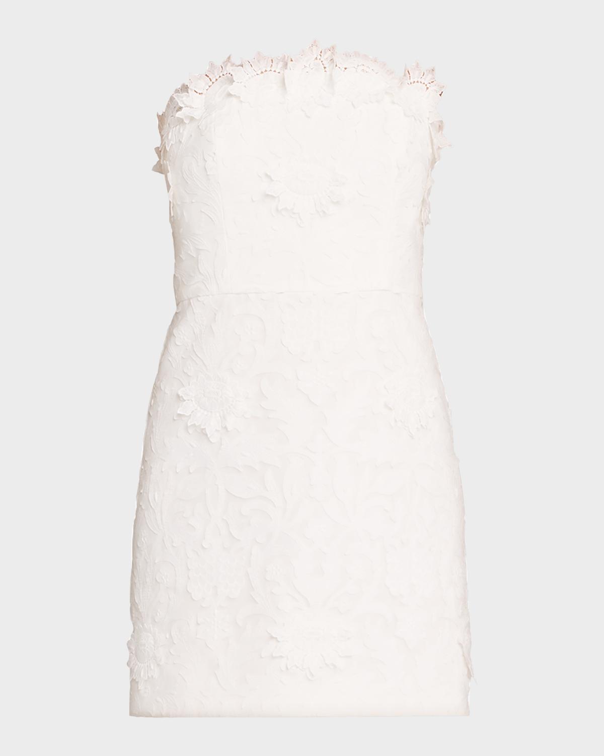 As It May Nerida Strapless Floral Applique Mini Dress