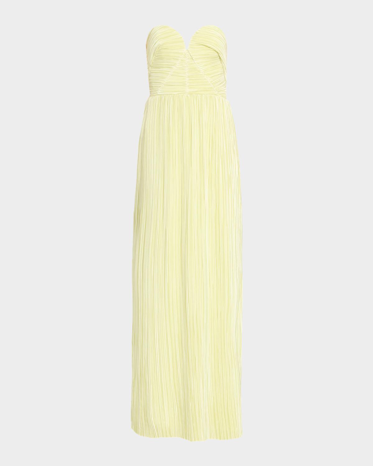 As It May Liora Pleated Strapless Column Gown
