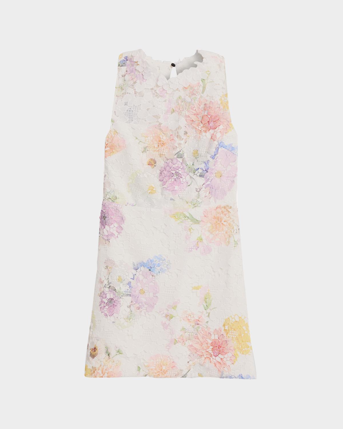 As It May Nerine Sleeveless Floral Lace Mini Dress