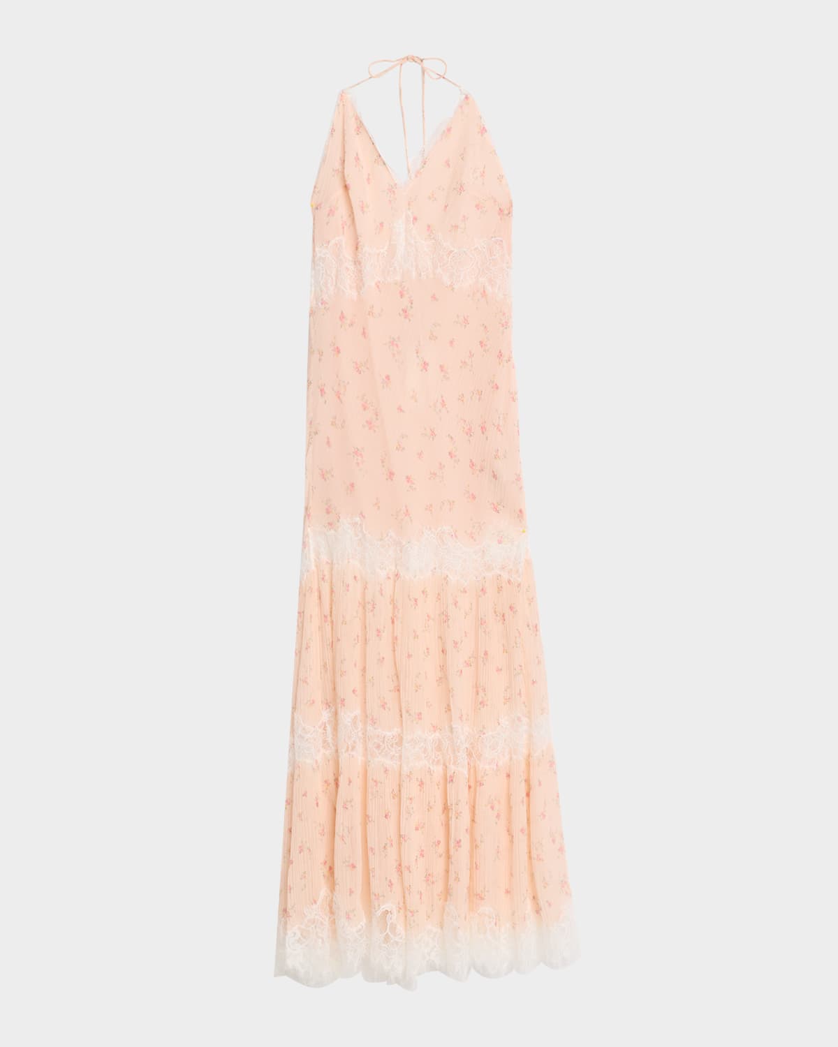 Loveshackfancy Kieva Floral Halter Maxi Dress In Sweet Nect