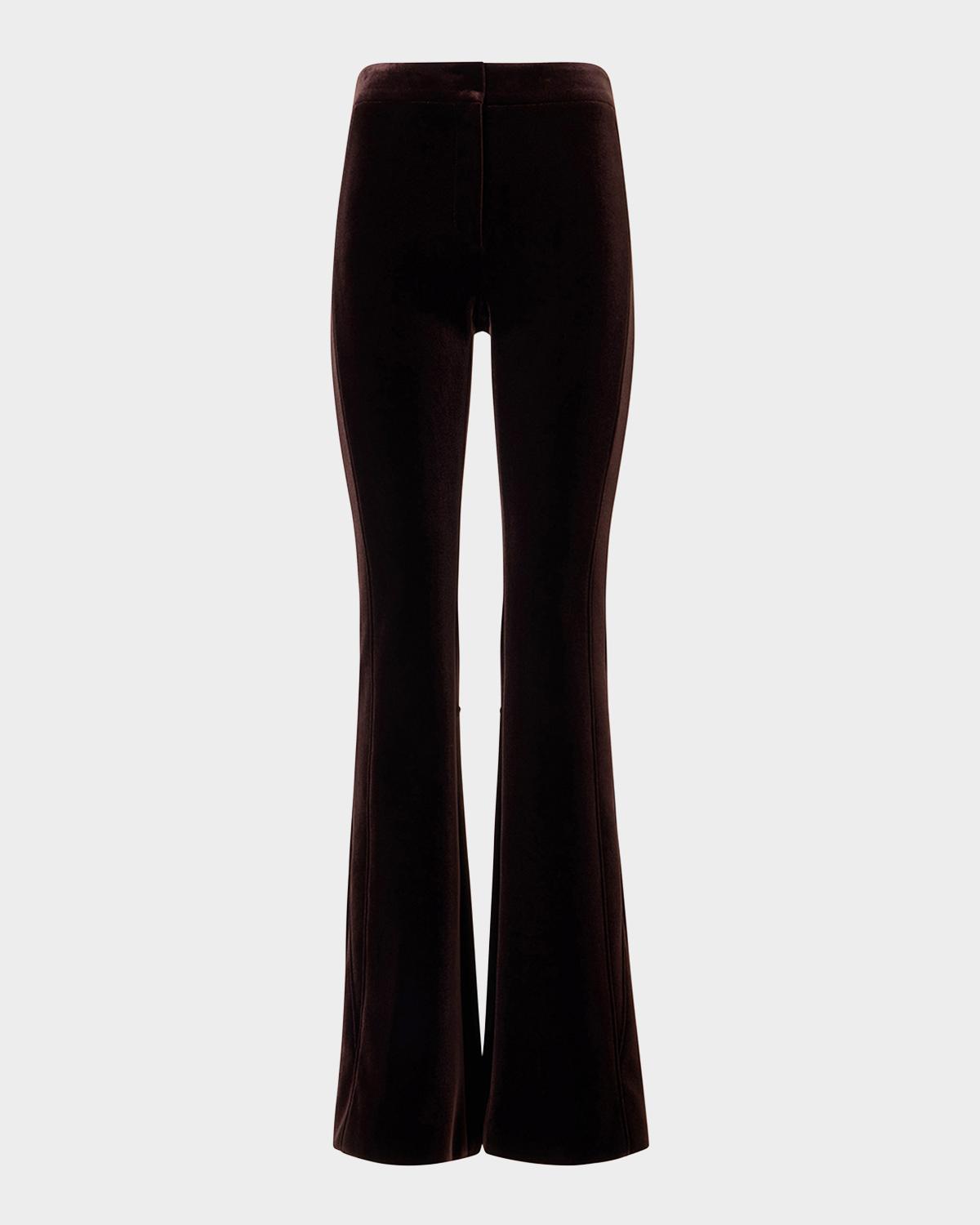 Akris Faris Neoprene Velvet Bootcut-Leg Pants