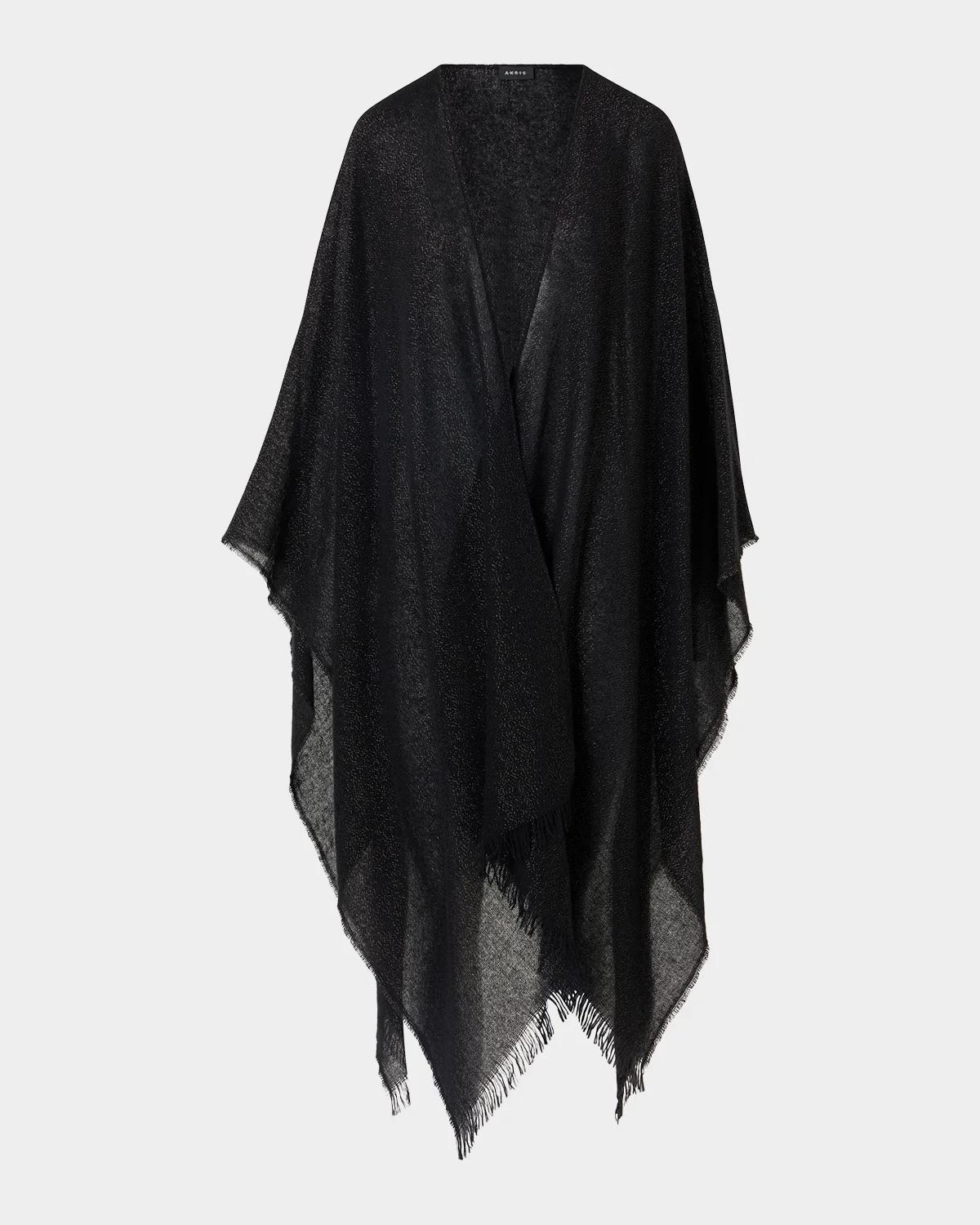 Akris Metallic Wool-Cashmere Cape Scarf