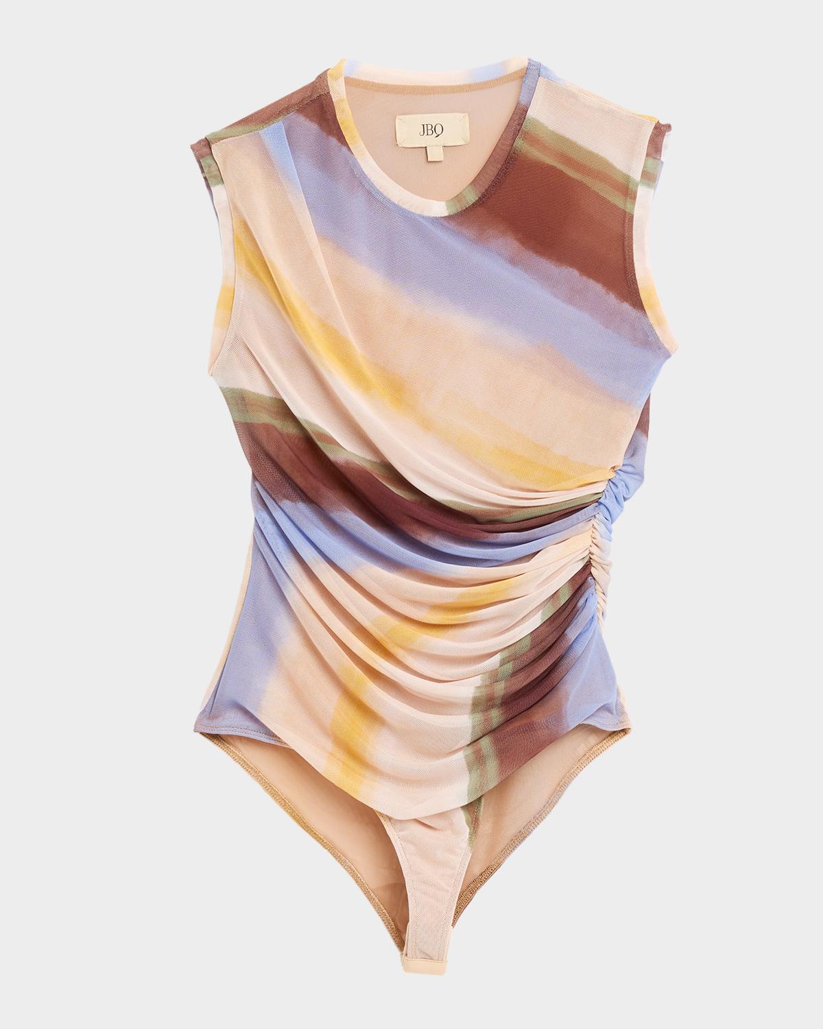 JBQ Etta Striped Mesh Bodysuit